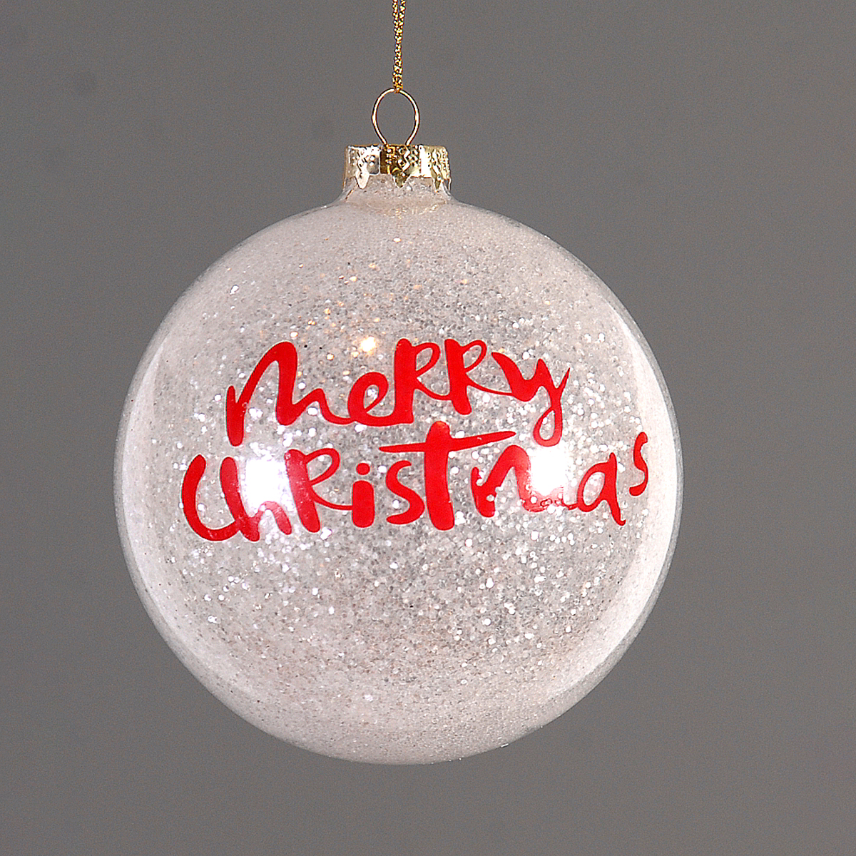 ΜΠΑΛΑ 10cm ΓΥΑΛΙΝΗ ΔΙΑΦΑΝΗΣ MERRY CHRISTMAS image