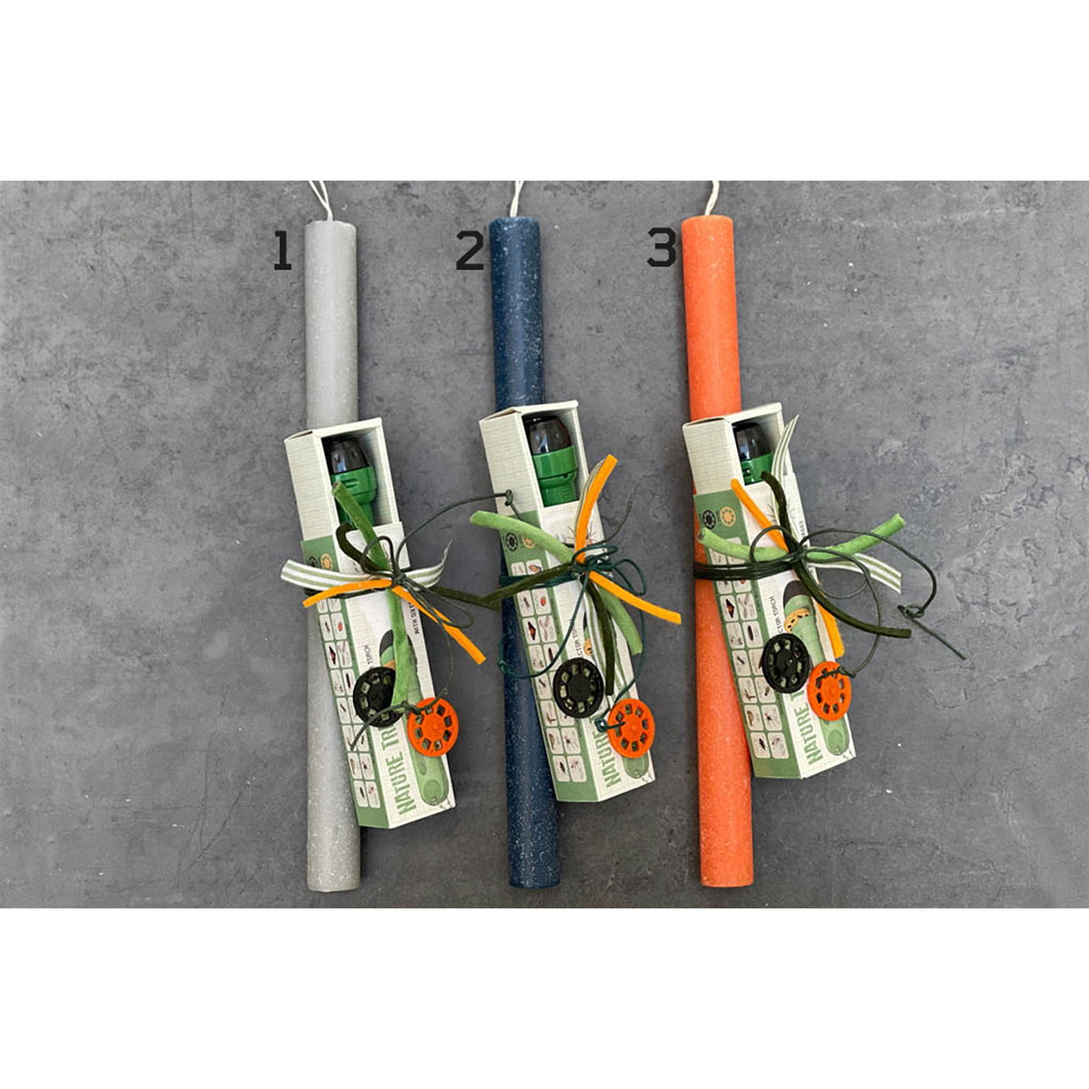 ΛΑΜΠΑΔΑ ΣΤΡΟΓΓΥΛΗ ASS/3 ΠΟΡΤΟΚΑΛΙ/ΜΠΛΕ/ΓΚΡΙ ΜΕ ΠΡΟΤΖΕΚΤΟΡΑ ΦΑΚΟΣ image