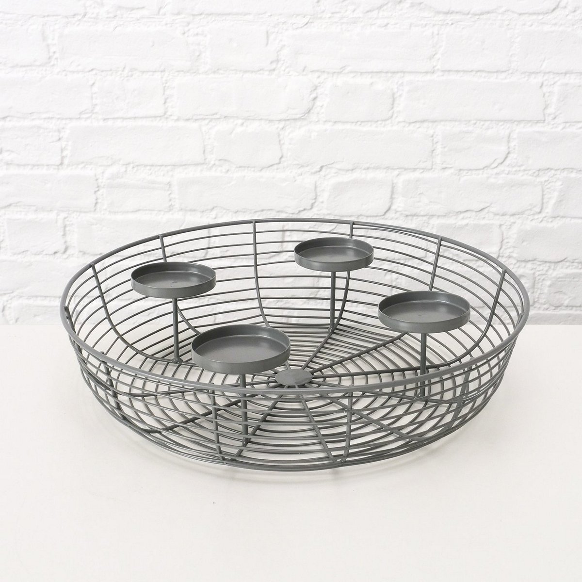 ΚΗΡΟΠΗΓΙΟ 4ΘΕΣΕΩΝ Matilde 36Χ36Χ8cm ΓΚΡΙ ΜΕΤΑΛΛΟ image