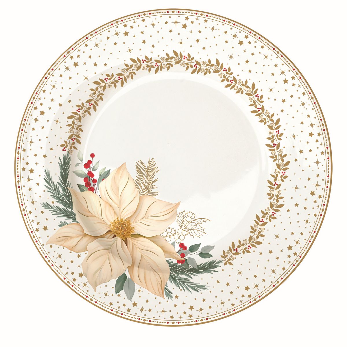 ΠΙΑΤΟ ΦΡΟΥΤΟΥ ΜΕ ΧΡΥΣΟ ΑΛΕΞΑΝΔΡΙΝΟ WHITE ELEGANCE 19cm ΠΟΡΣΕΛΑΝΗ image