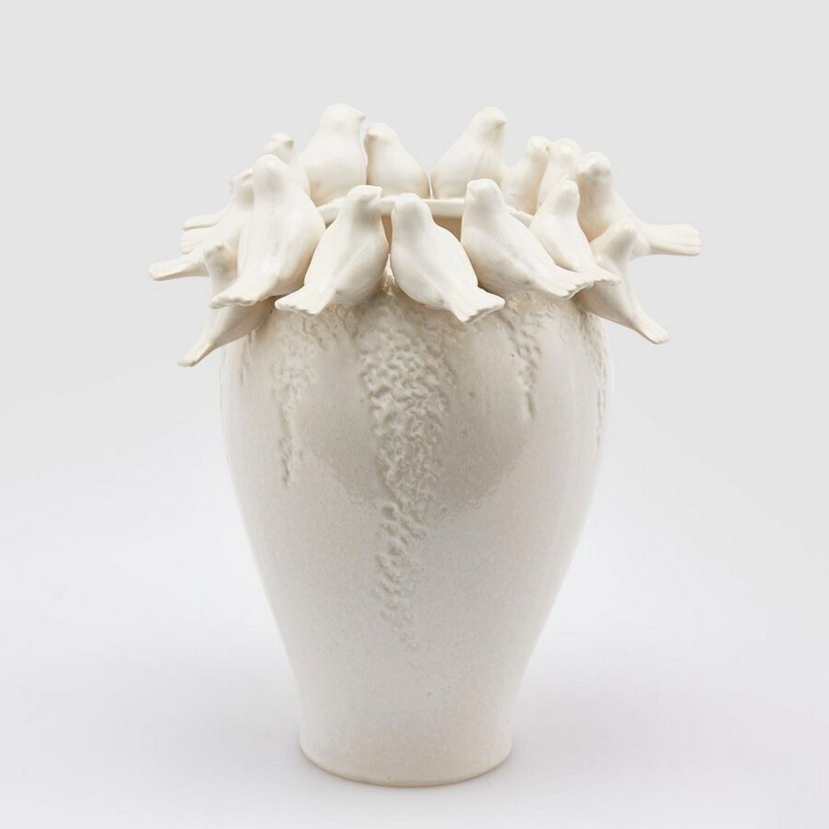 ΒΑΖΟ ΛΕΥΚΟ ΜΕ ΠΟΥΛΙΑ COLOMBE H33 D29cm image