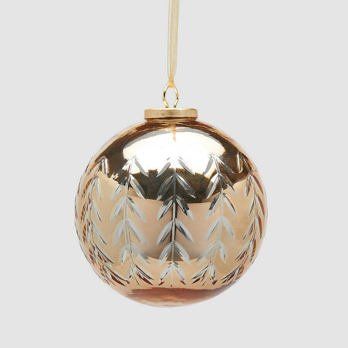 ΜΠΑΛΑ ΧΡΥΣΗ ΜΕ ΦΥΛΛΑ D13cm ΓΥΑΛΙ image