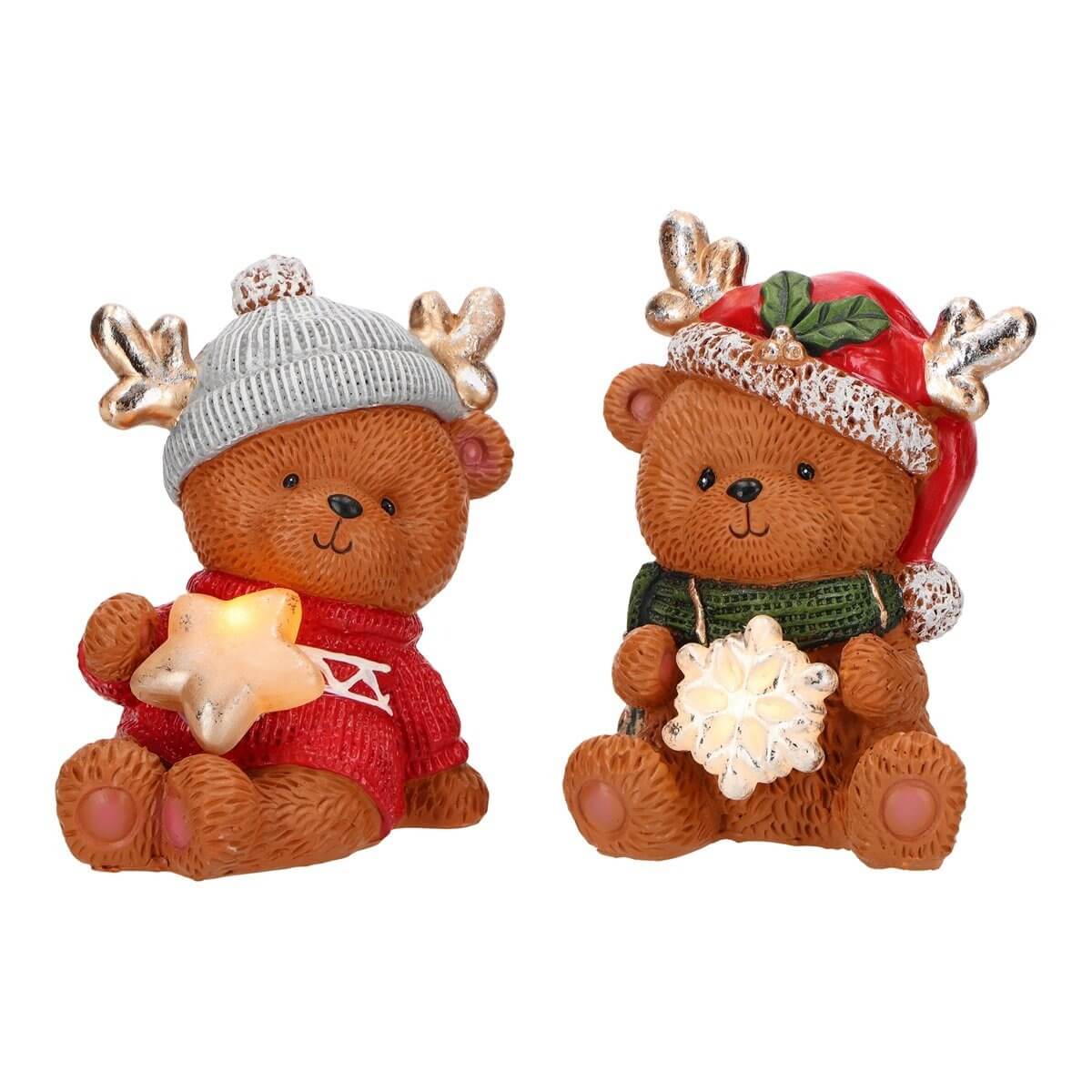 ΑΡΚΟΥΔΟΣ 2/ass ΚΑΘΙΣΤΟΣ ΦΙΓΟΥΡΑ ΜΕ ΑΣΤΕΡΙ/ΝΥΦΑΔΑ LED ΧΡΙΣΤΟΥΓΕΝΝΙΑΤΙΚΟΣ mgo Battery order 11 image