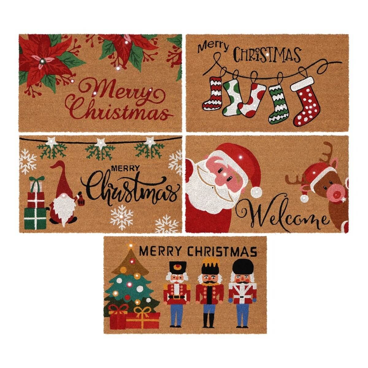 ΠΑΤΑΚΙ ΕΙΣΟΔΟΥ 5/ass ΧΡΙΣΤΟΥΓΕΝΝΙΑΤΙΚΟ ΘΕΜΑ ΜΕ LED 75x45x2cm image