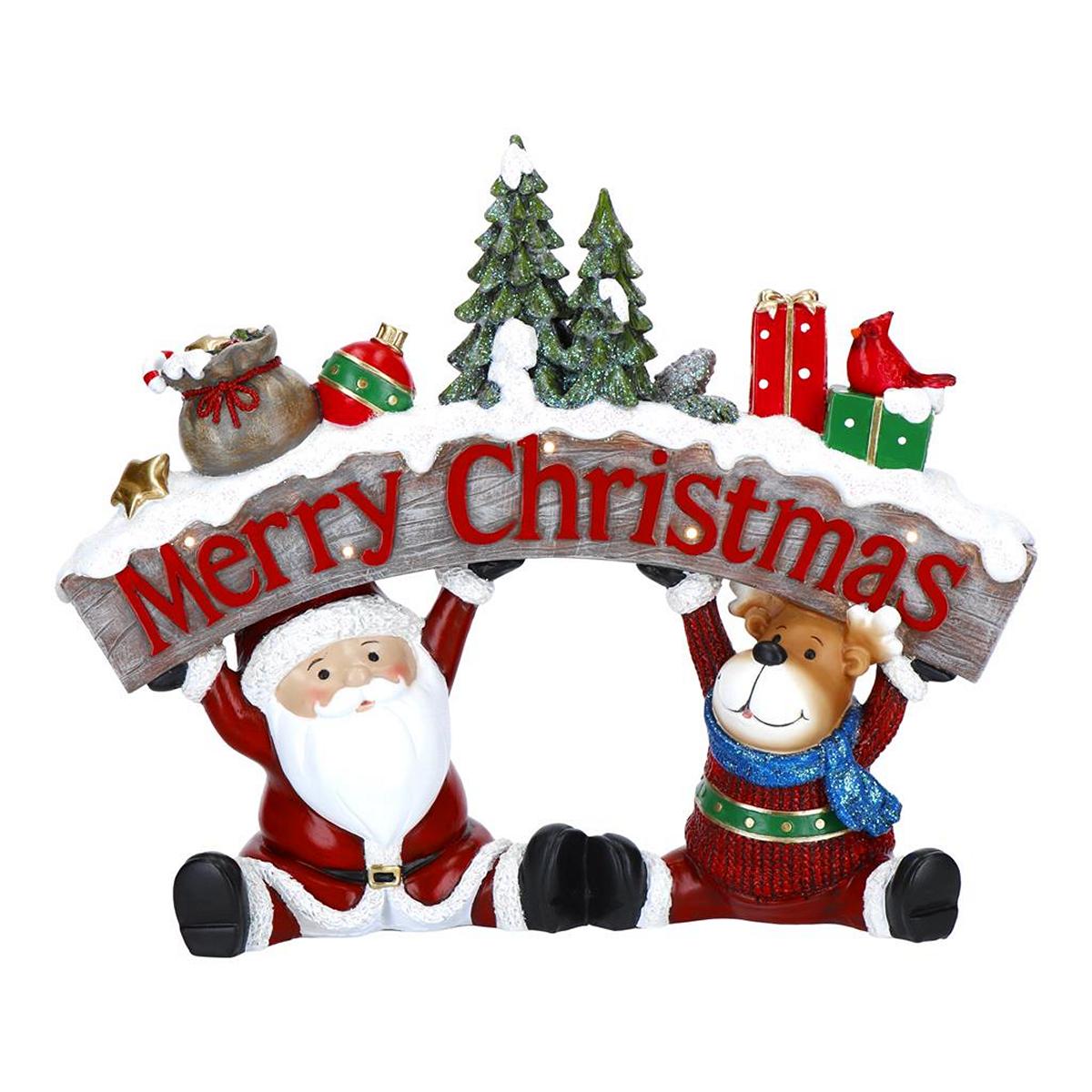 ΠΙΝΑΚΙΔΑ Merry Christmas LED ΜΕ ΑΙ ΒΑΣΙΛΗ/ΑΡΚΟΥΔΟ KOKKINO 36 image