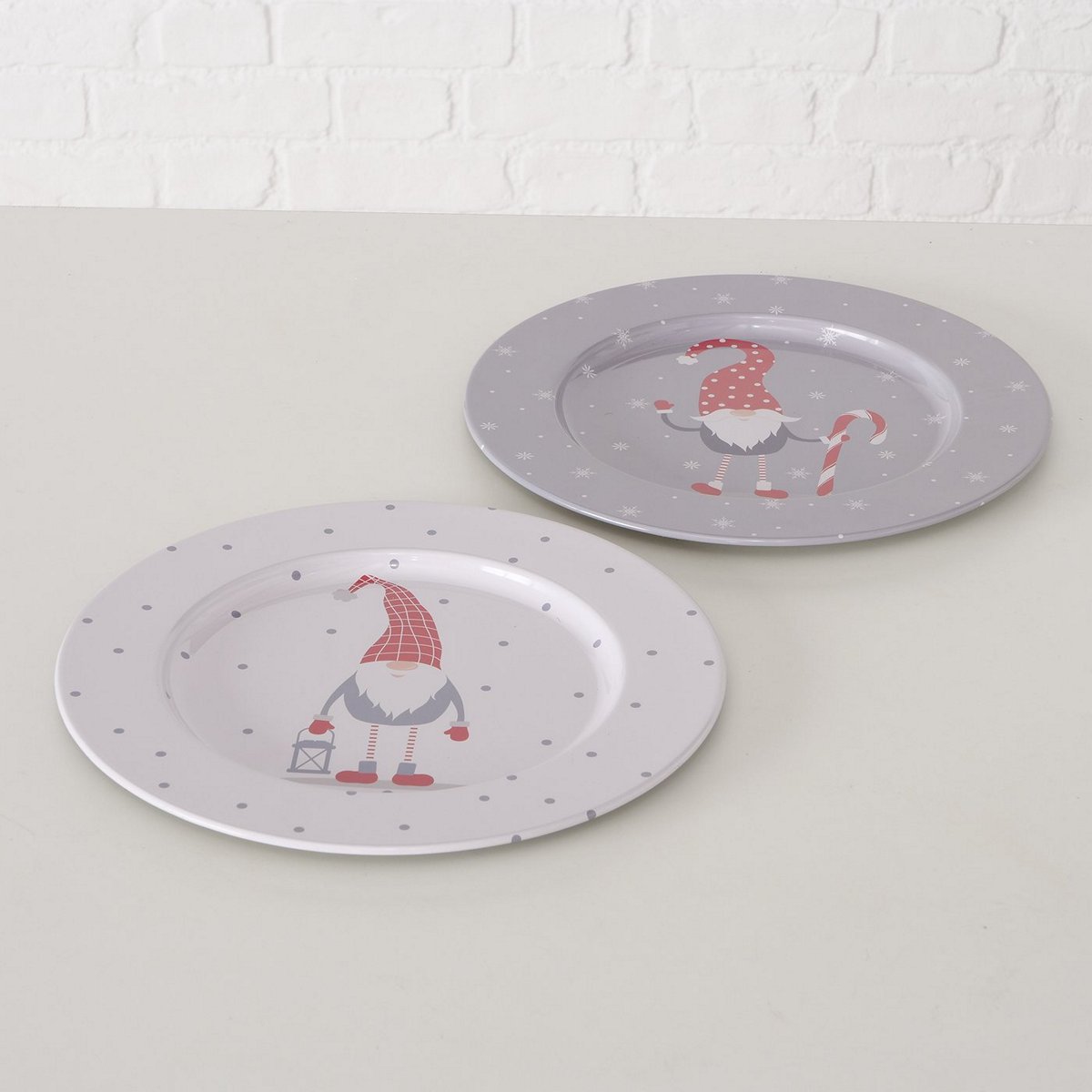 ΠΙΑΤΟ ΣΧΕΔΙΟ ΞΩΤΙΚΟ 2/ass ΛΕΥΚΟ/ΓΚΡΙ/ΚΟΚΚΙΝΟ Lucky D33cm ΜΕΤΑΛΛΟ image