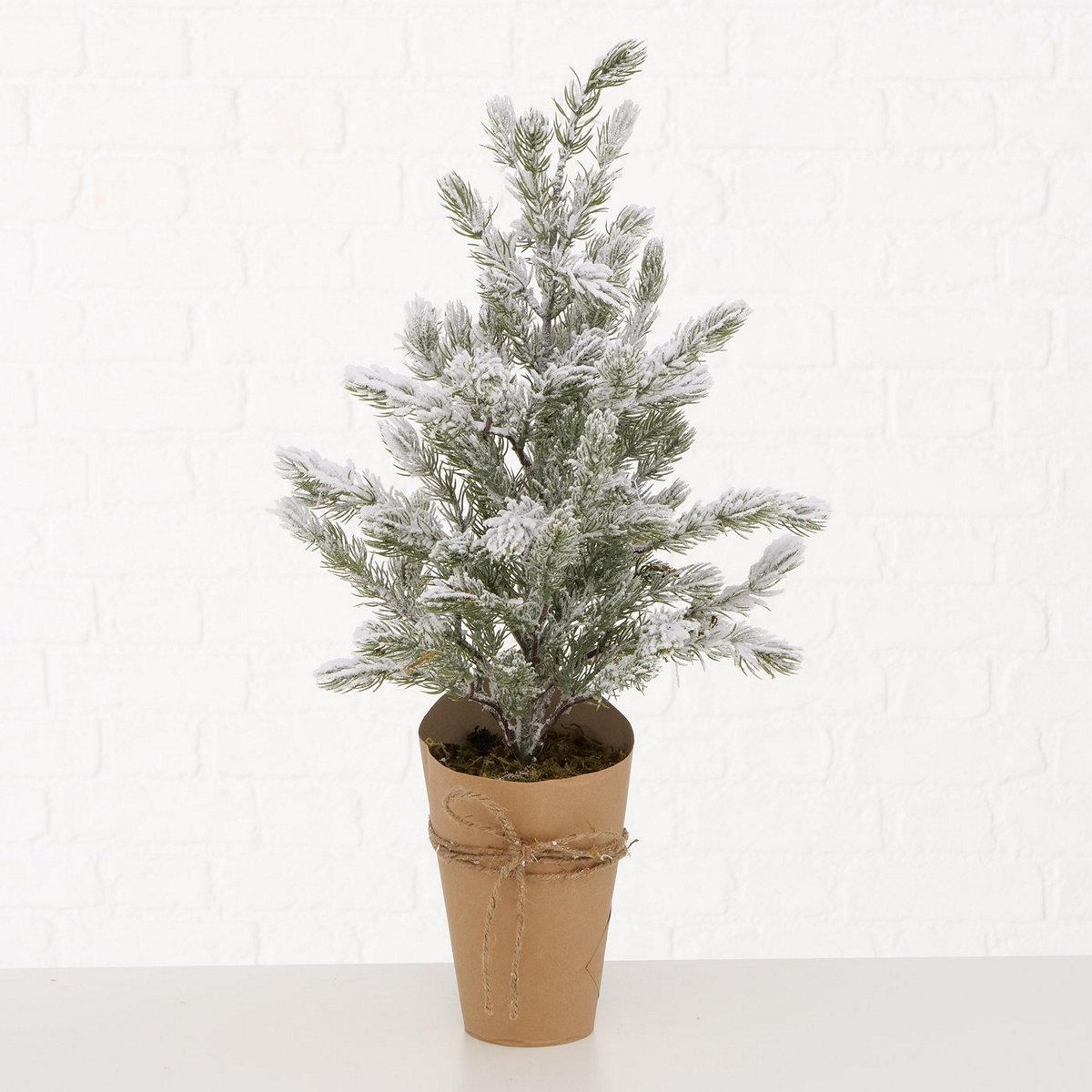 ΔΕΝΤΡΟ ΠΡΑΣΙΝΟ ΧΙΟΝΙΣΜΕΝΟ ΣΕ ΓΛΑΣΤΡΑ ΜΕ ΠΕΡΙΤΥΛΙΓΜΑ Teppo H56cm image