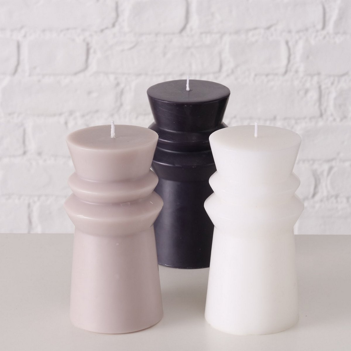 ΚΕΡΙ Tulo 3/ass H15cm D8cm ΛΕΥΚΟ ΜΑΥΡΟ ΚΑΦΕ H15cm D8cm ΠΑΡΑΦΙΝΗ image