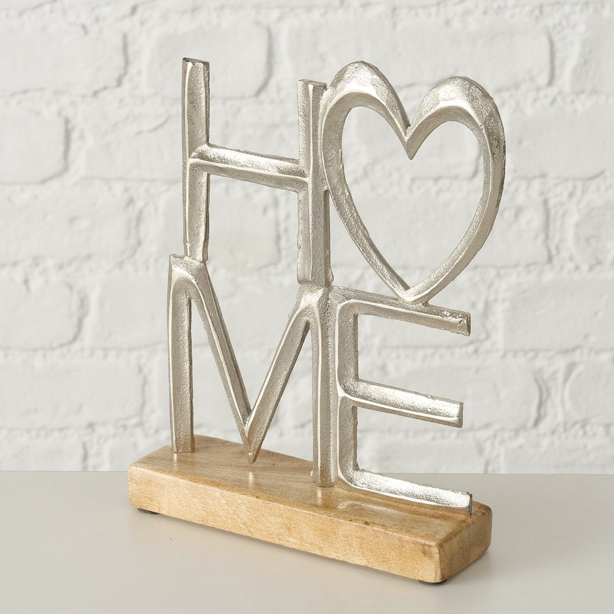 ΕΠΙΓΡΑΦΗ HOME ΑΛΟΥΜΙΝΙΟ ΣΕ ΒΑΣΗ ΞΥΛΟ W5cm H24cm image