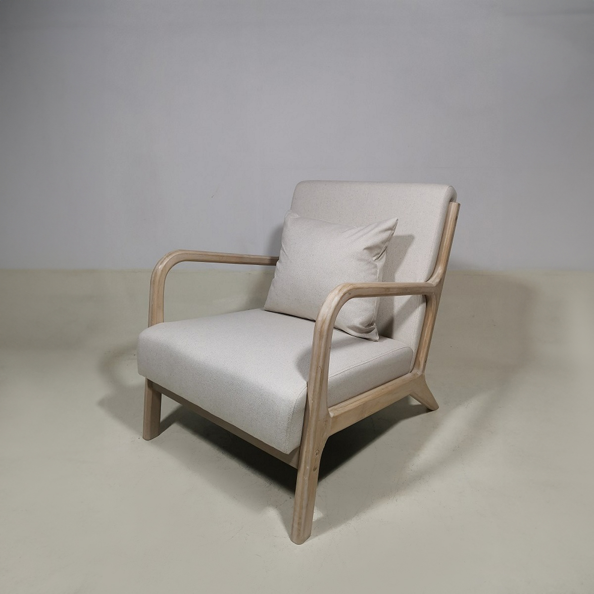 ΠΟΛΥΘΡΟΝΑ NATURAL RUBBER WOOD COTTON LINEN IVOIRE 25000 W66xD85xH34/74CM image