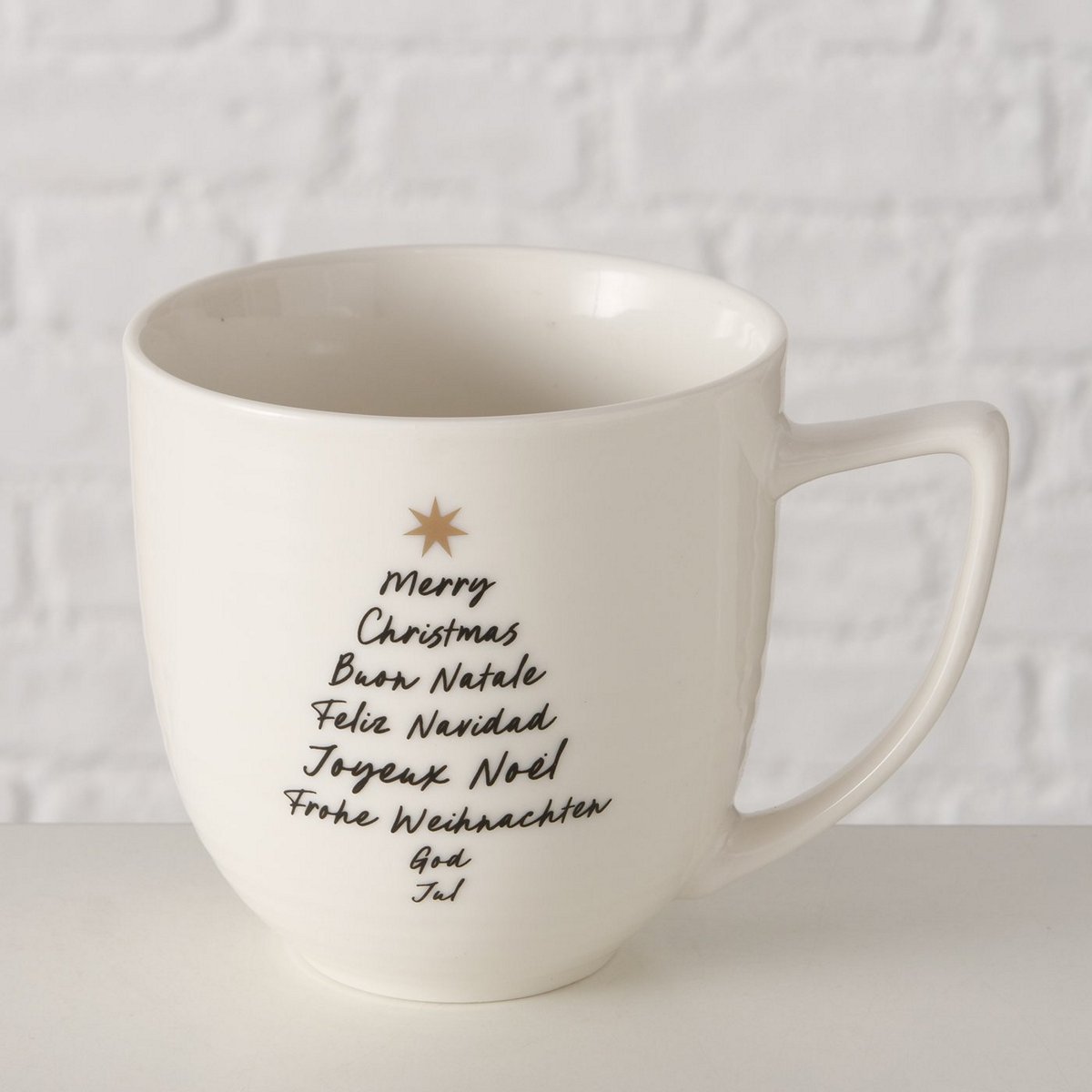 ΚΟΥΠΑ Jumbo Mondiale 400ml MERRY CHRISTMAS ΜΑΥΡΟ ΛΕΥΚΟ New Bone image