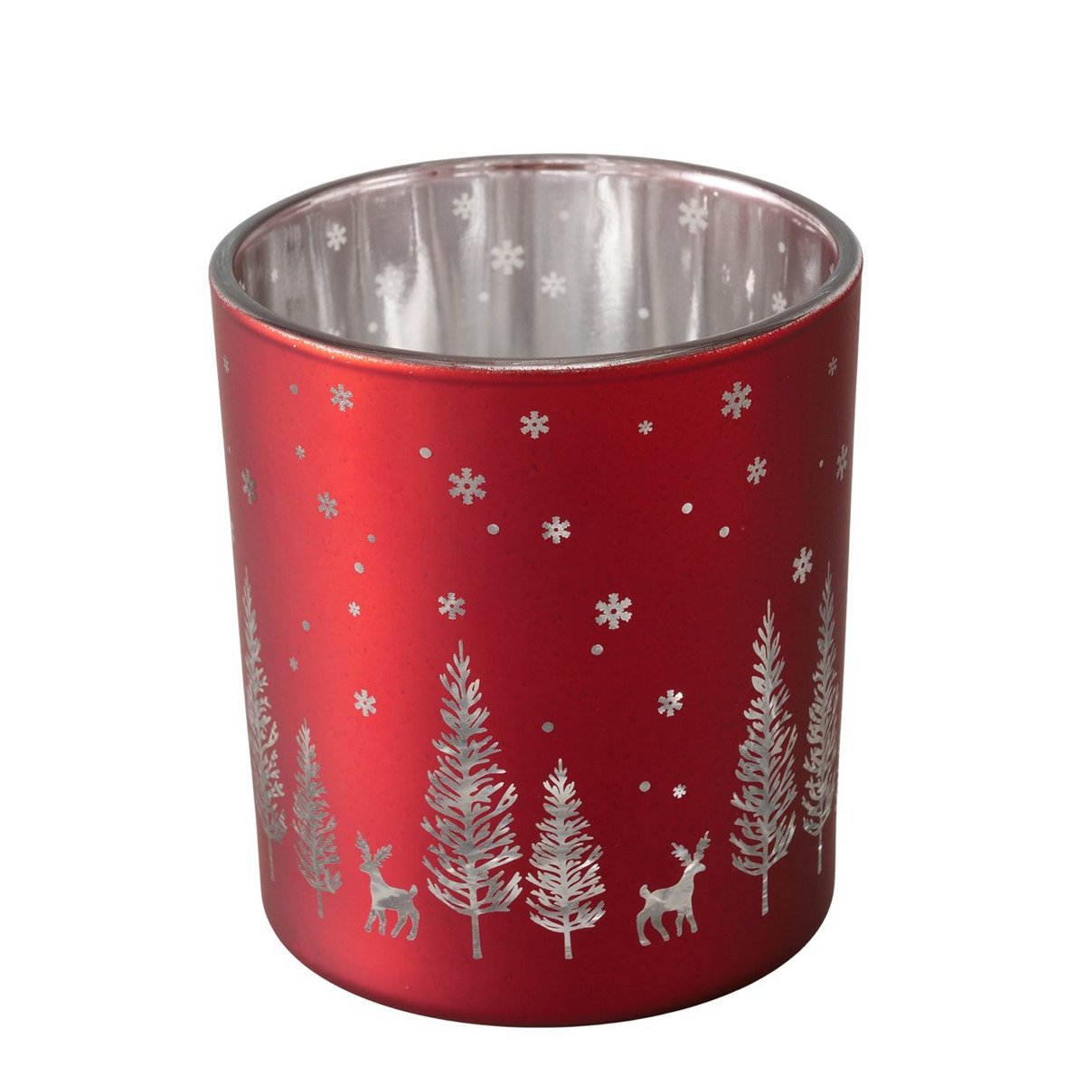 ΚΗΡΟΠΗΓΙΟ Winty ΚΟΚΚΙΝΟ ΑΣΗΜΙ H8cm D7cm ΓΥΑΛΙ image