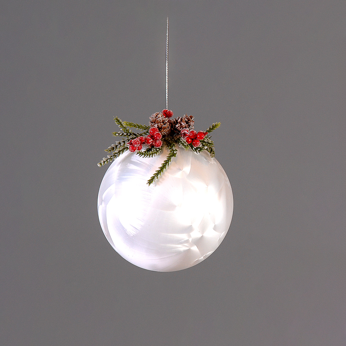 ΜΠΑΛΑ 12cm ΛΕΥΚΗ ΜΕ ΦΥΛΛΑ ΓΚΙ ΓΥΑΛΙ image