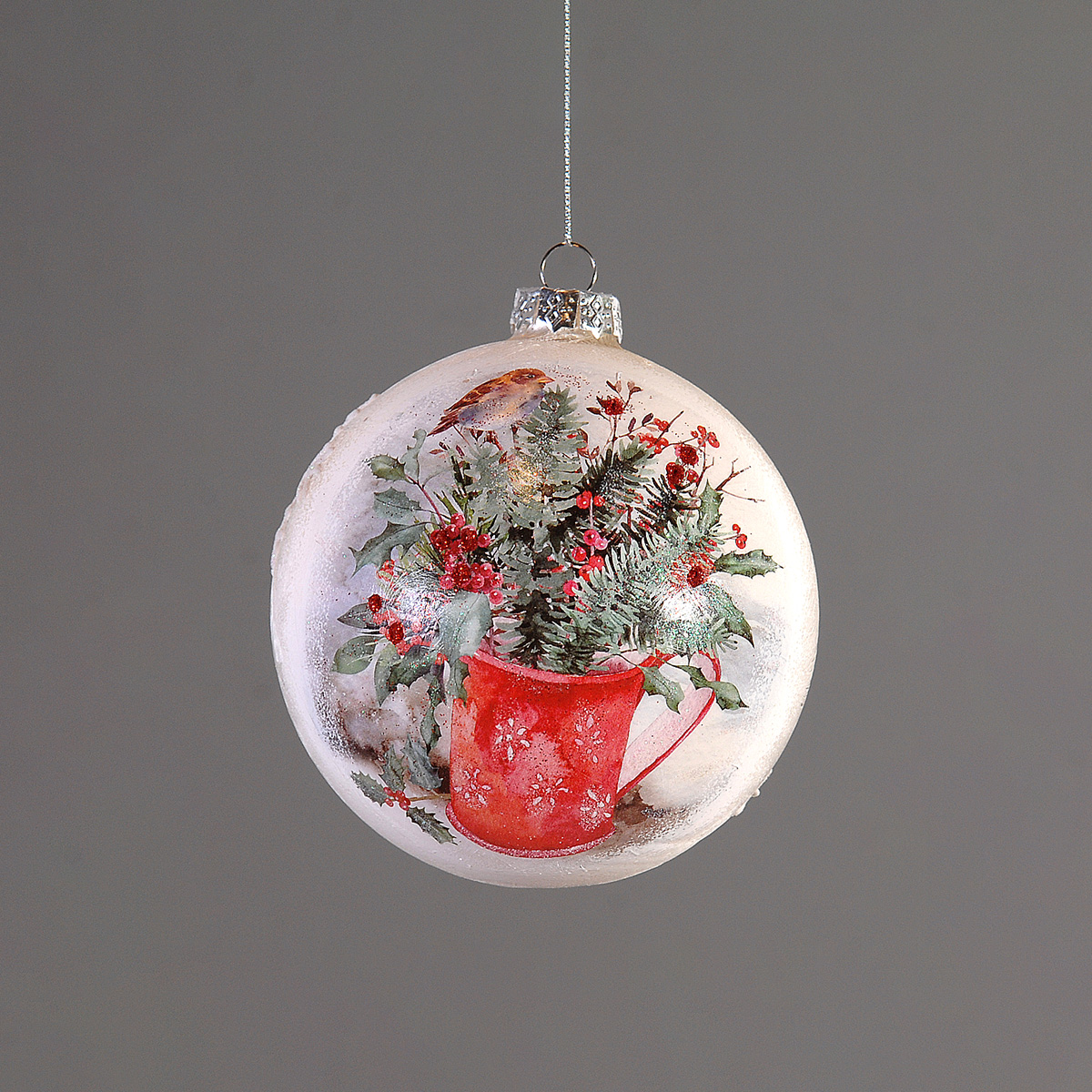 ΜΠΑΛΑ ΛΕΥΚΗ 12cm ΣΧΕΔΙΟ ΛΟΥΛΟΥΔΙΑ/ΠΟΥΛΙ ΓΥΑΛΙ image