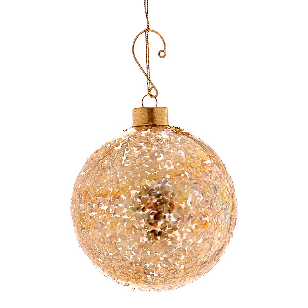 ΜΠΑΛΑ ΧΡΥΣΗ ΙΡΙΔΙΖΟΝ ΜΕ ΓΚΛΙΤΕΡ ΓΥΑΛΙ 10cm image