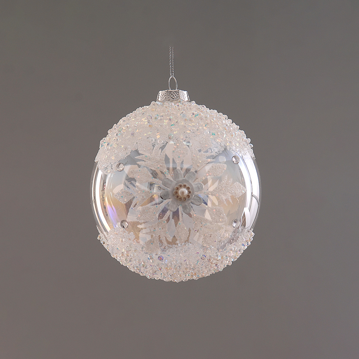 ΜΠΑΛΑ ΔΙΑΦΑΝΕΣ ΜΕ ΧΙΟΝΟΝΙΦΑΔΑ ΛΕΥΚΗ ΓΥΑΛΙ 10cm image