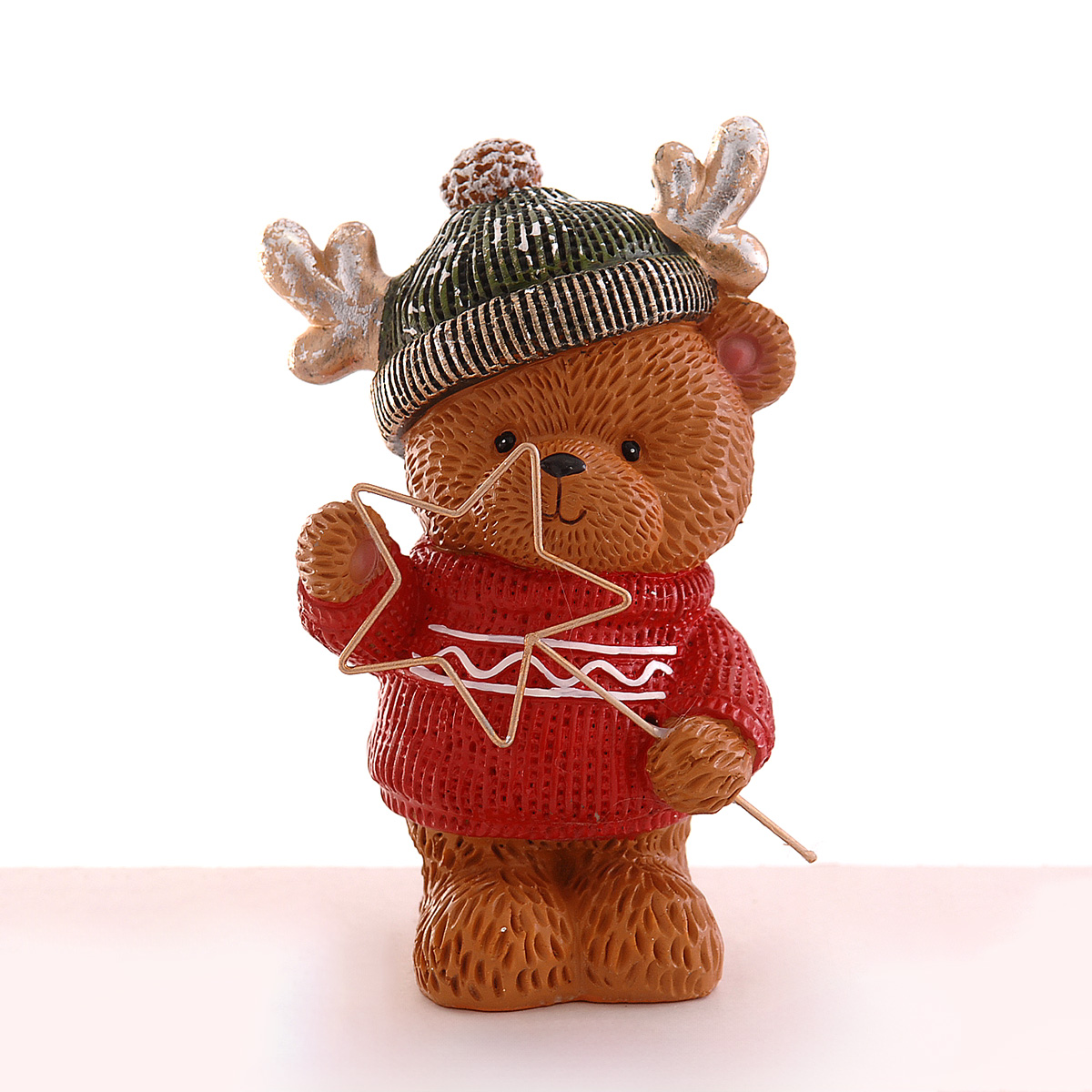 ΑΡΚΟΥΔΑΚΙ ΦΙΓΟΥΡΑ led ΚΑΦΕ ΜΕ ΜΕΤΑΛΛΙΚΟ ΑΣΤΕΡΙ 18cm image