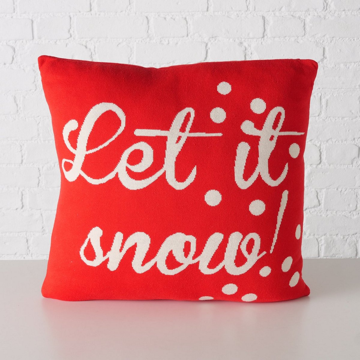 ΜΑΞΙΛΑΡΙ ΣΧΕΔΙΟ Snow 50Χ50Χ20cm ΚΟΚΚΙΝΟ ΛΕΥΚΟ Cotton image