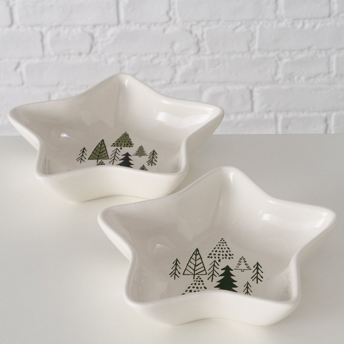 ΜΠΟΛ ΑΣΤΕΡΙ 2/ass ΣΧΕΔΙΟ ΧΡΙΣΤΟΥΓ ΔΕΝΤΡΑ ΛΕΥΚΟ ΠΡΑΣΙΝΟ 20Χ20Χ5cm Verde ΔΟΛΟΜΙΤΗΣ image