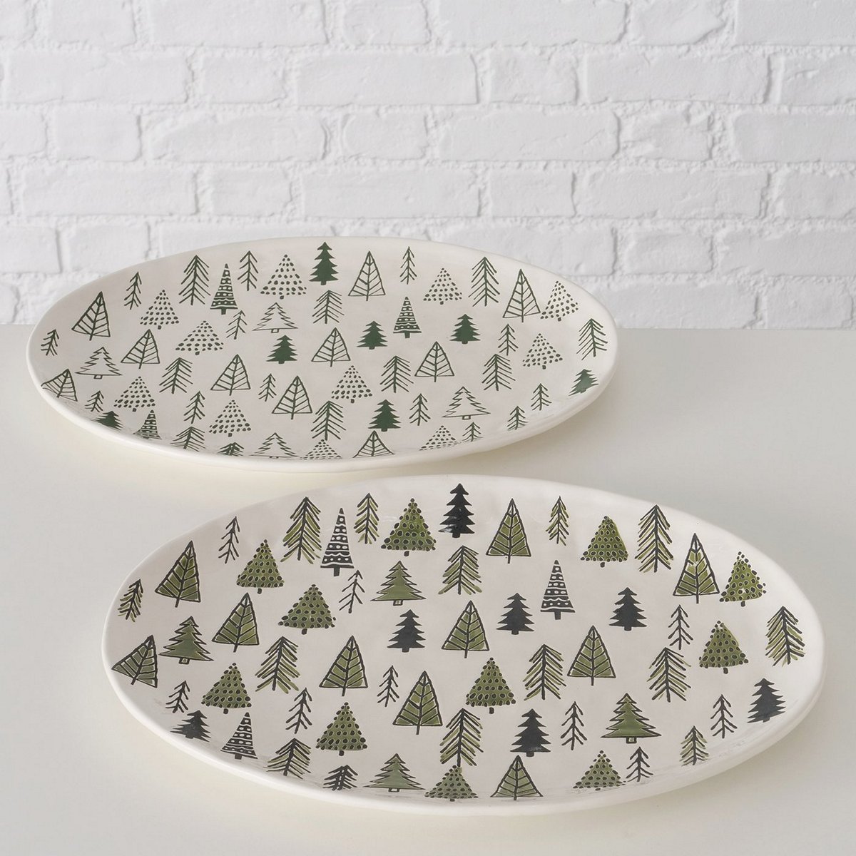 ΠΙΑΤΕΛΑ 2/ass ΟΒΑΛ ΣΧΕΔΙΟ ΧΡΙΣΤΟΥΓ ΔΕΝΤΡΟ 39Χ31Χ3cm ΛΕΥΚΟ ΠΡΑΣΙΝΟ Verde ΔΟΛΟΜΙΤΗΣ image