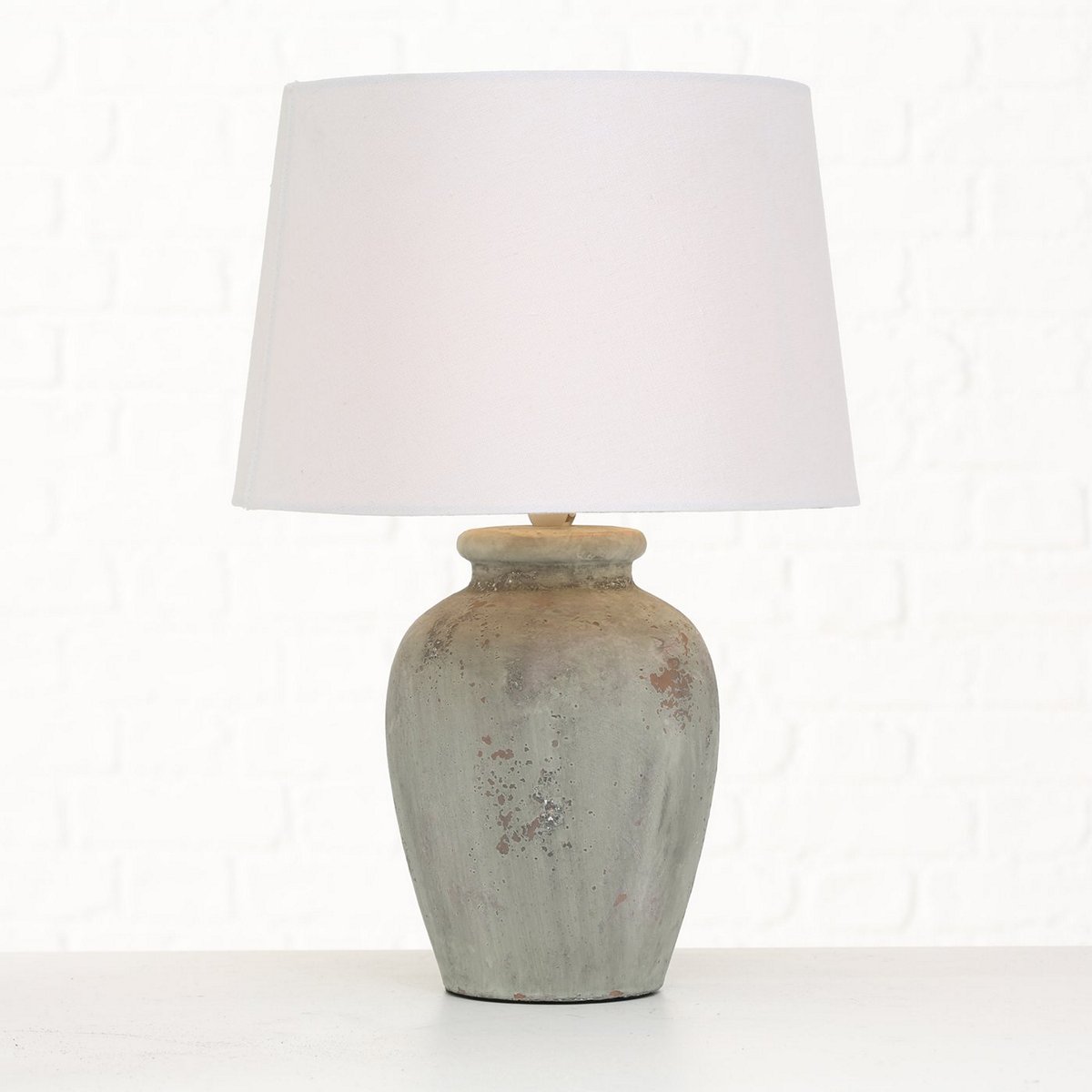 ΛΑΜΠΑ ΕΠΙΤΡΑΠΕΖΙΑ ΠΕΤΡΙΝΗ ΓΚΡΙ Luton H45cm D30cm image