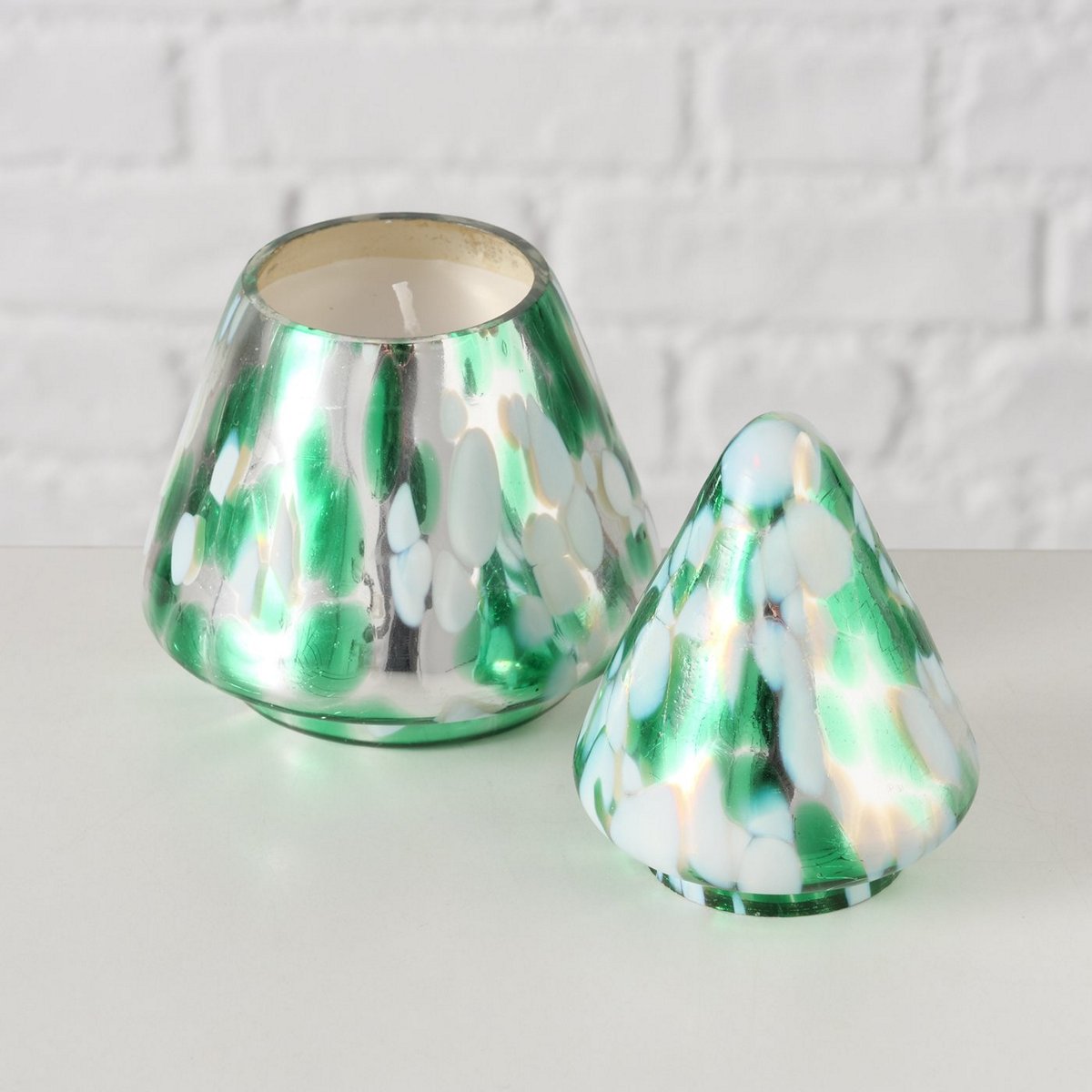 ΚΕΡΙ ΣΕ ΔΕΝΤΡΟ ΓΥΑΛΙΝΟ ΠΡΑΣΙΝΟ ΛΕΥΚΟ H14 D9 image