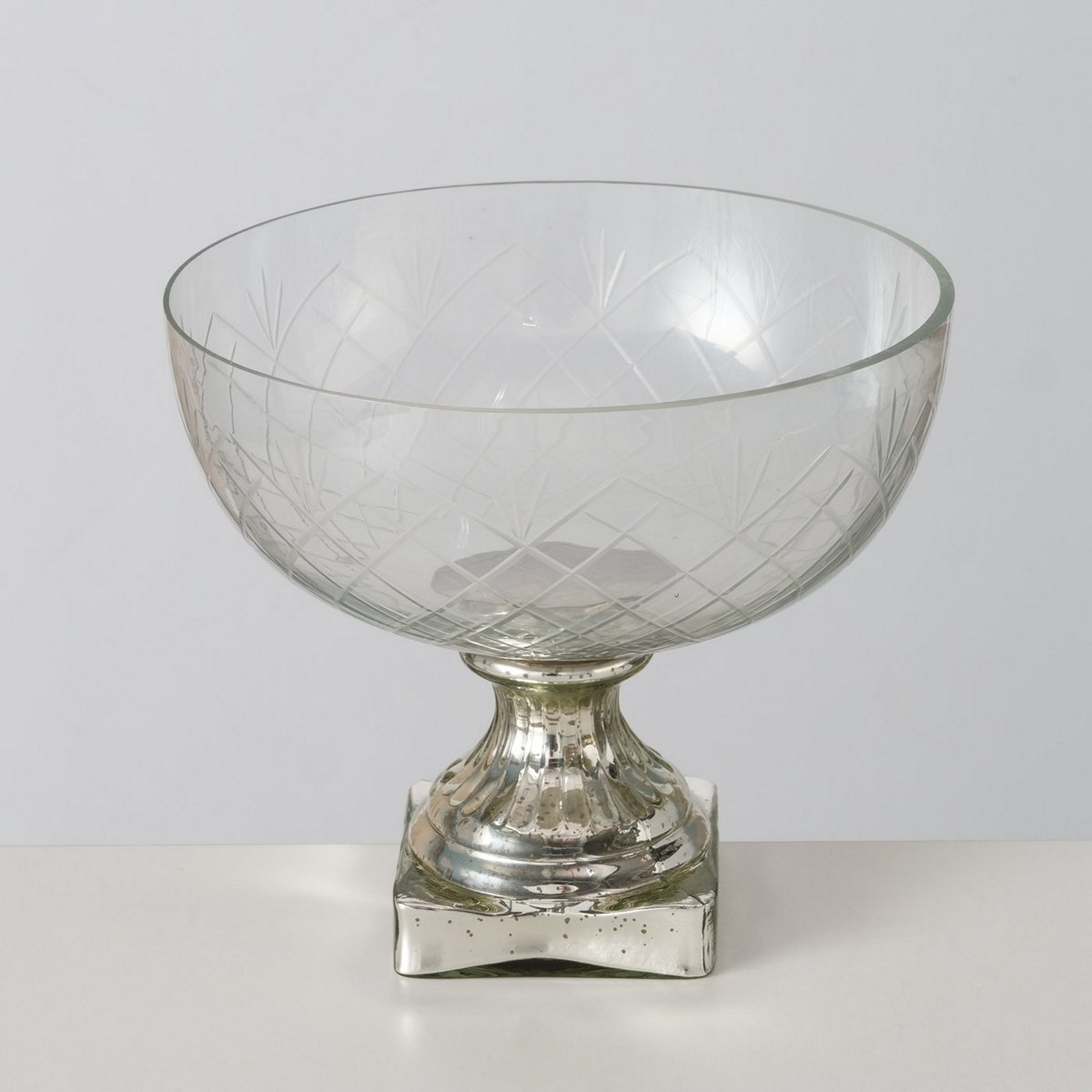 ΜΠΟΛ Bola ΔΙΑΦΑΝΕΣ ΓΥΑΛΙ ΒΑΣΗ ΑΣΗΜΙ H21cm D23 image