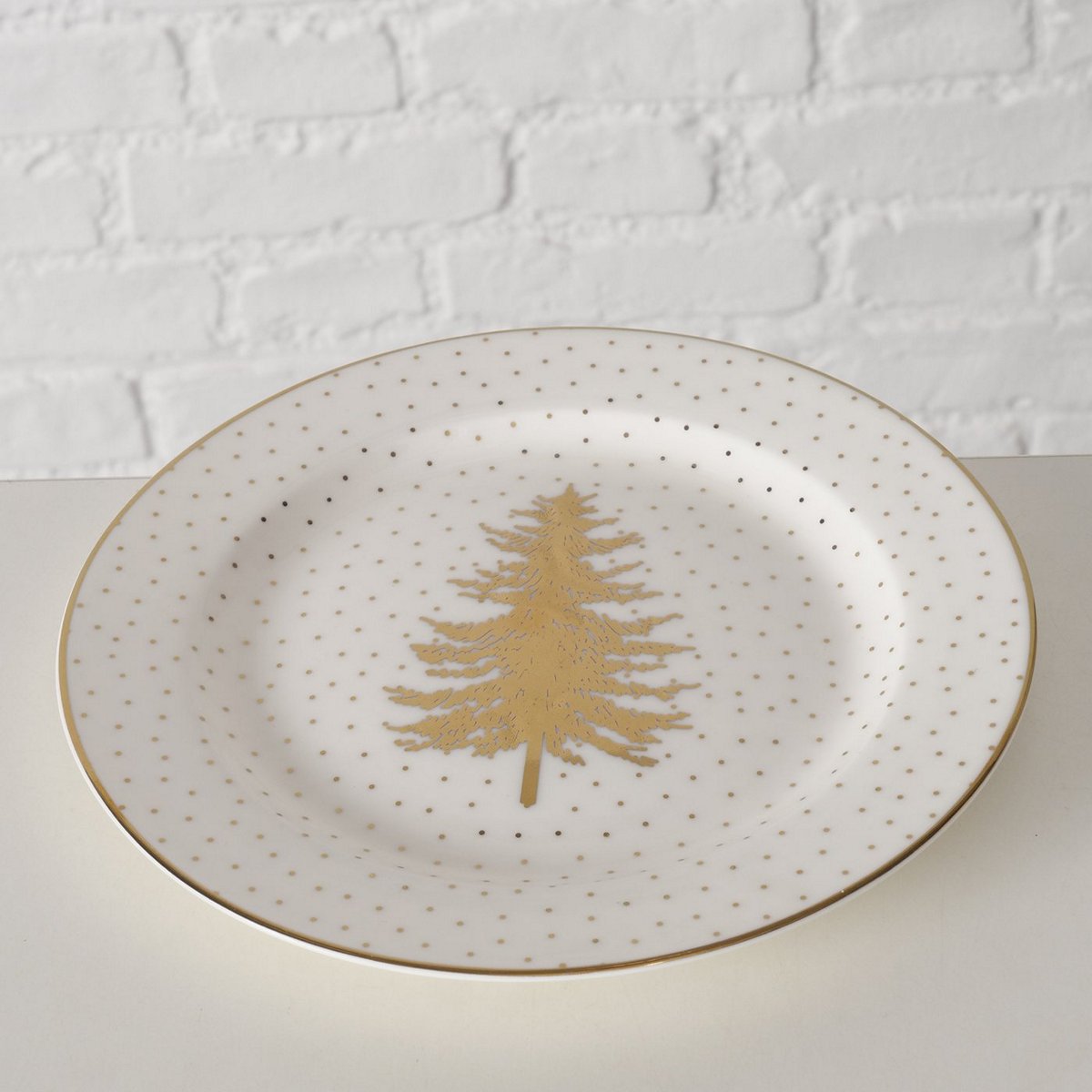 ΠΙΑΤΟ Platina ΧΡΥΣΟ ΔΕΝΤΡΟ ΛΕΥΚΟ ΠΟΥΑ D20cm New Bone ΚΕΡΑΜΙΚΟ image