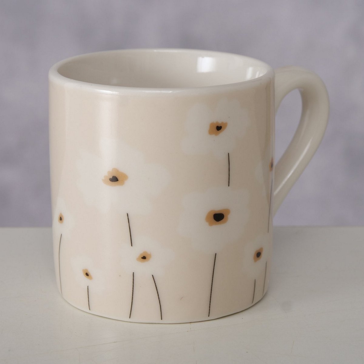 ΦΛΙΤΖΑΝΙ ESPRESSO ΣΧΕΔΙΟ ΜΑΡΓΑΡΙΤΑ 6Χ6cm New Bone ΠΟΡΣΕΛΑΝΗ Dishwasher proof image