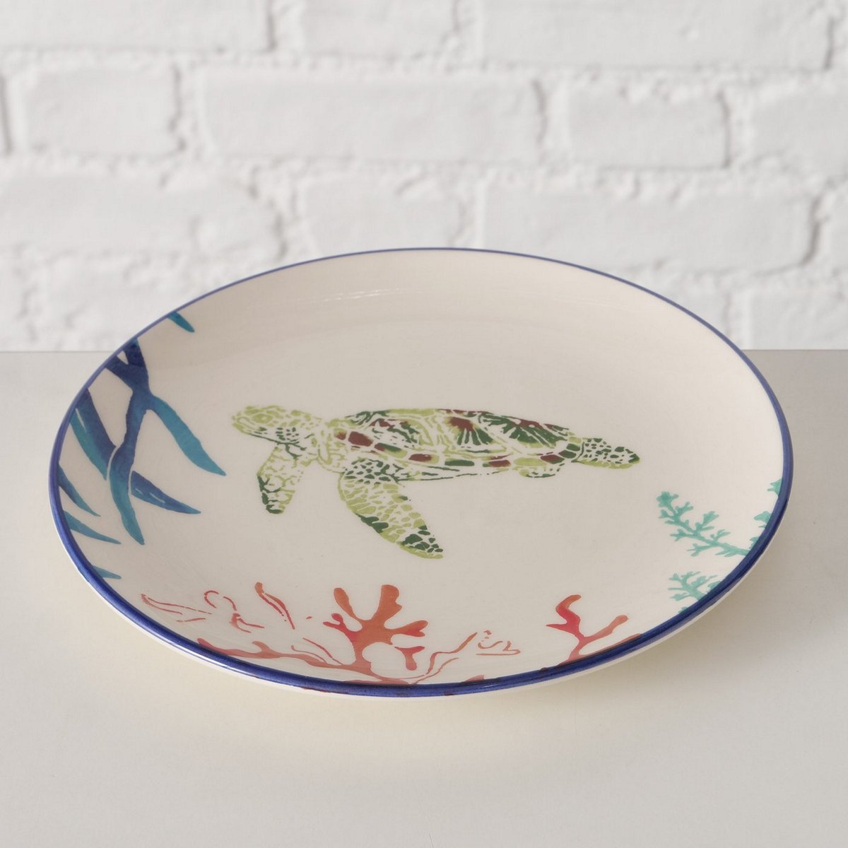 ΠΙΑΤΟ ΦΡΟΥΤΟΥ ΣΧΕΔΙΟ ΧΕΛΩΝΑ Turtle D20cm ΕΚΡΟΥ ΠΡΑΣΙΝΟ ΜΠΛΕ Dishwasher proof image