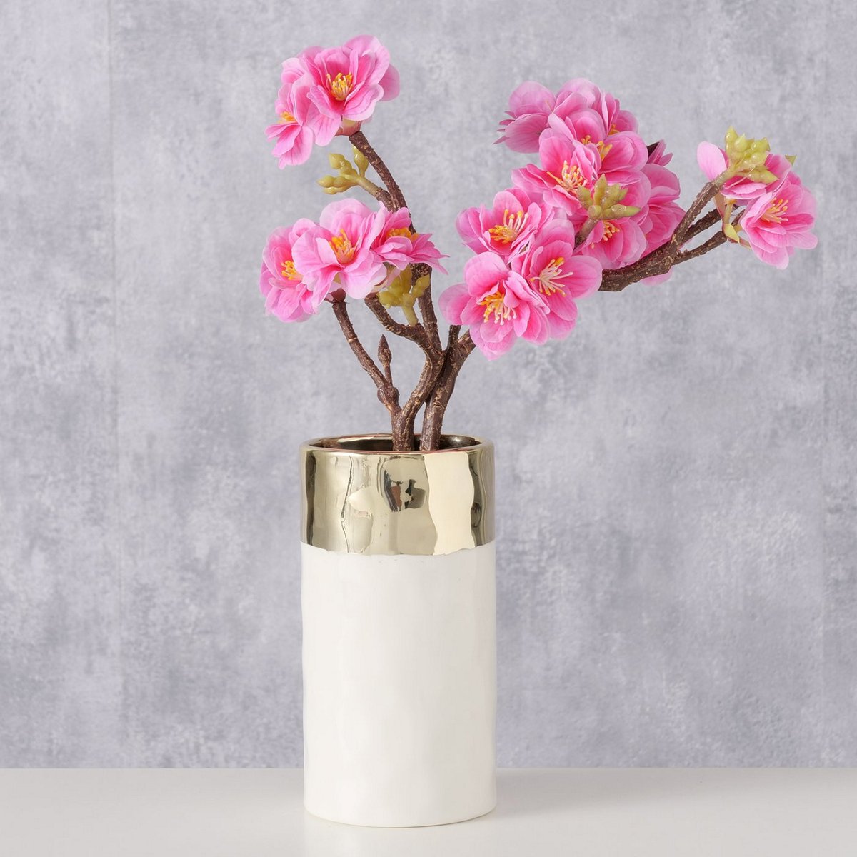 ΒΑΖΟ ΛΕΥΚΟ ΧΡΥΣΟ Rito H15cm D8cm ΠΟΡΣΕΛΑΝΗ image