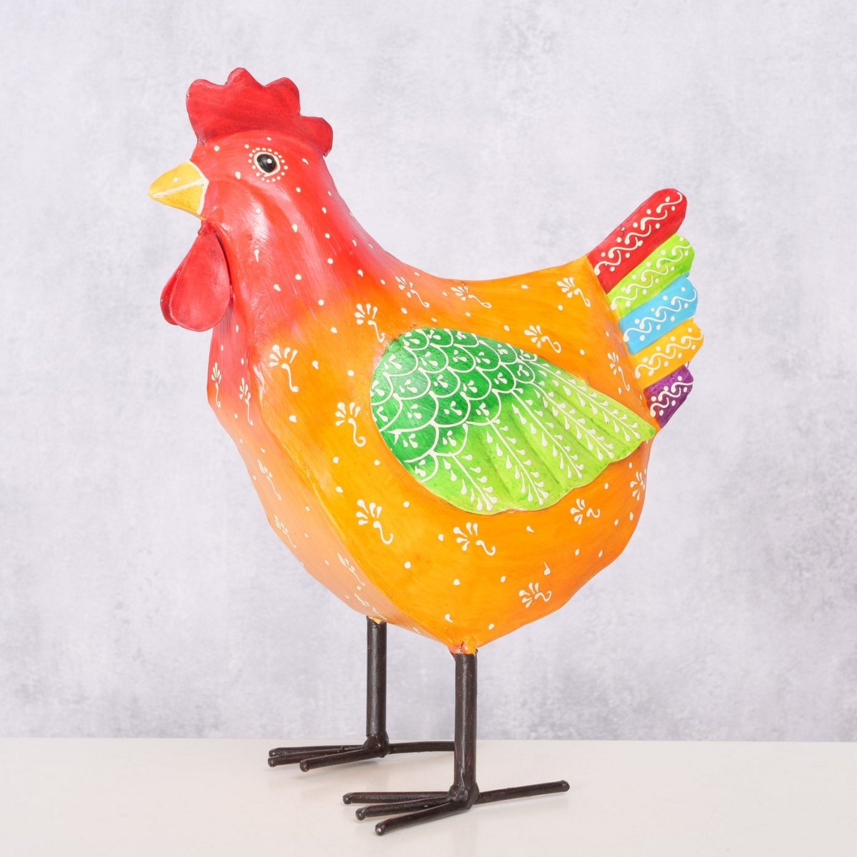 ΚΟΤΑ ΦΙΓΟΥΡΑ Gerdi 22Χ12Χ28cm ΠΡΑΣΙΝΟ ΠΟΡΤΟΚΑΛΙ ΚΟΚΚΙΝΟ ΜΕΤΑΛΛΟ image