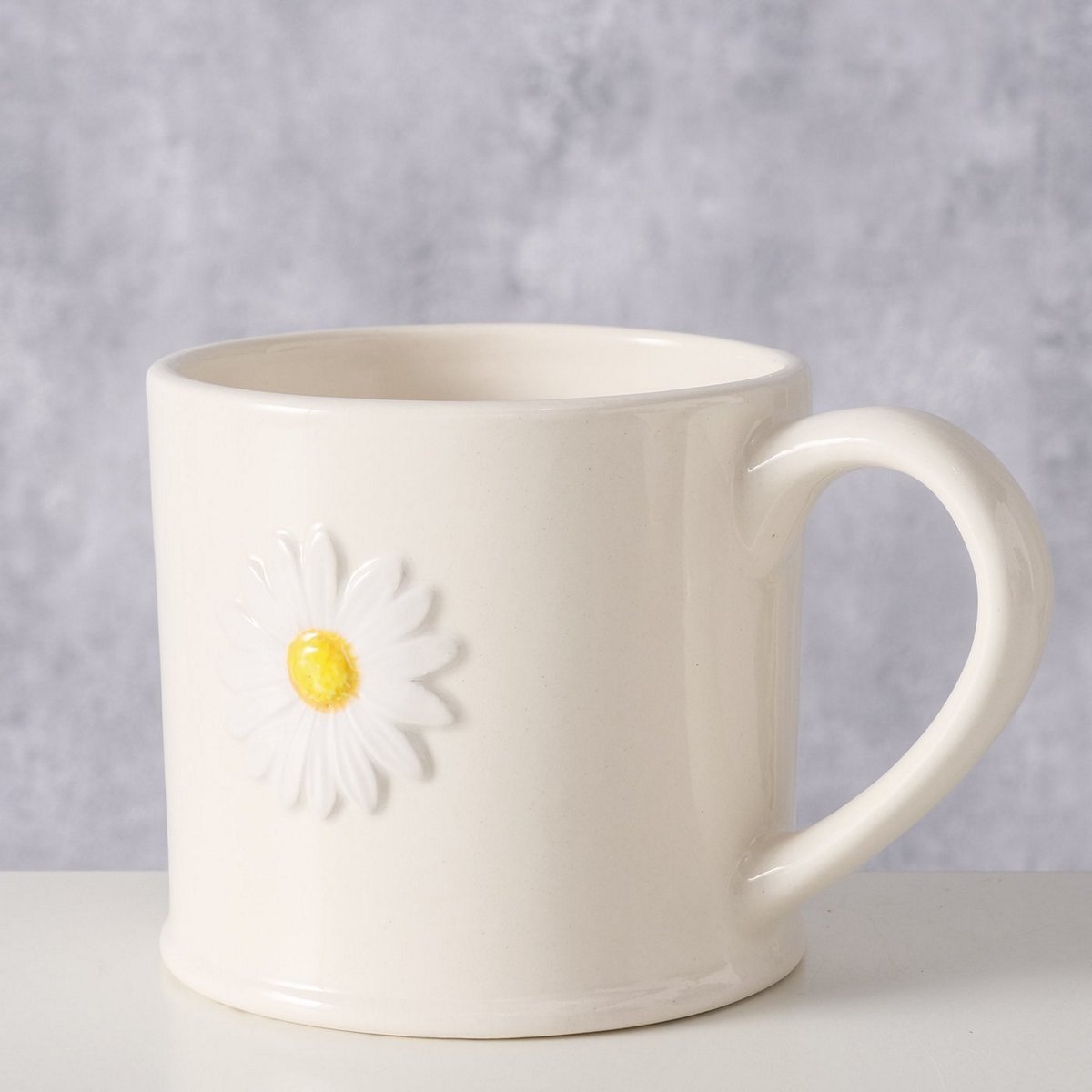 ΚΟΥΠΑ ΣΧΕΔΙΟ ΜΑΡΓΑΡΙΤΑ Daisy 440ml Dishwasher proof 15x10x9cm ΛΕΥΚΟ ΠΟΡΣΕΛΑΝΗ image