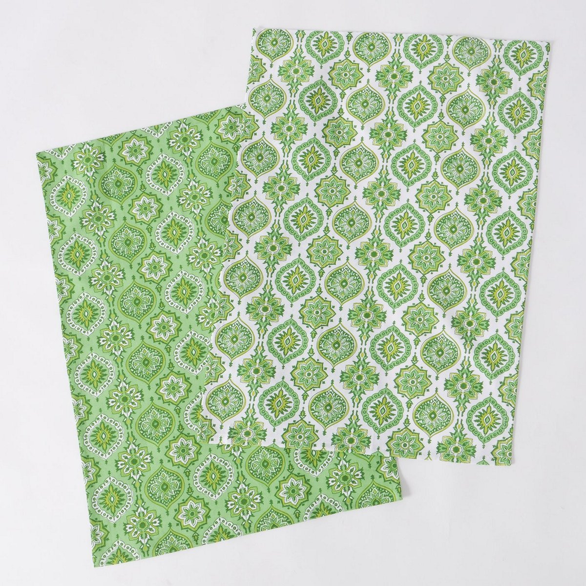 ΠΕΤΣΕΤΑ Set/2 ΚΟΥΖΙΝΑΣ Portofino ΠΡΑΣΙΝΟ ΛΕΥΚΟ Cotton 50x70cm image