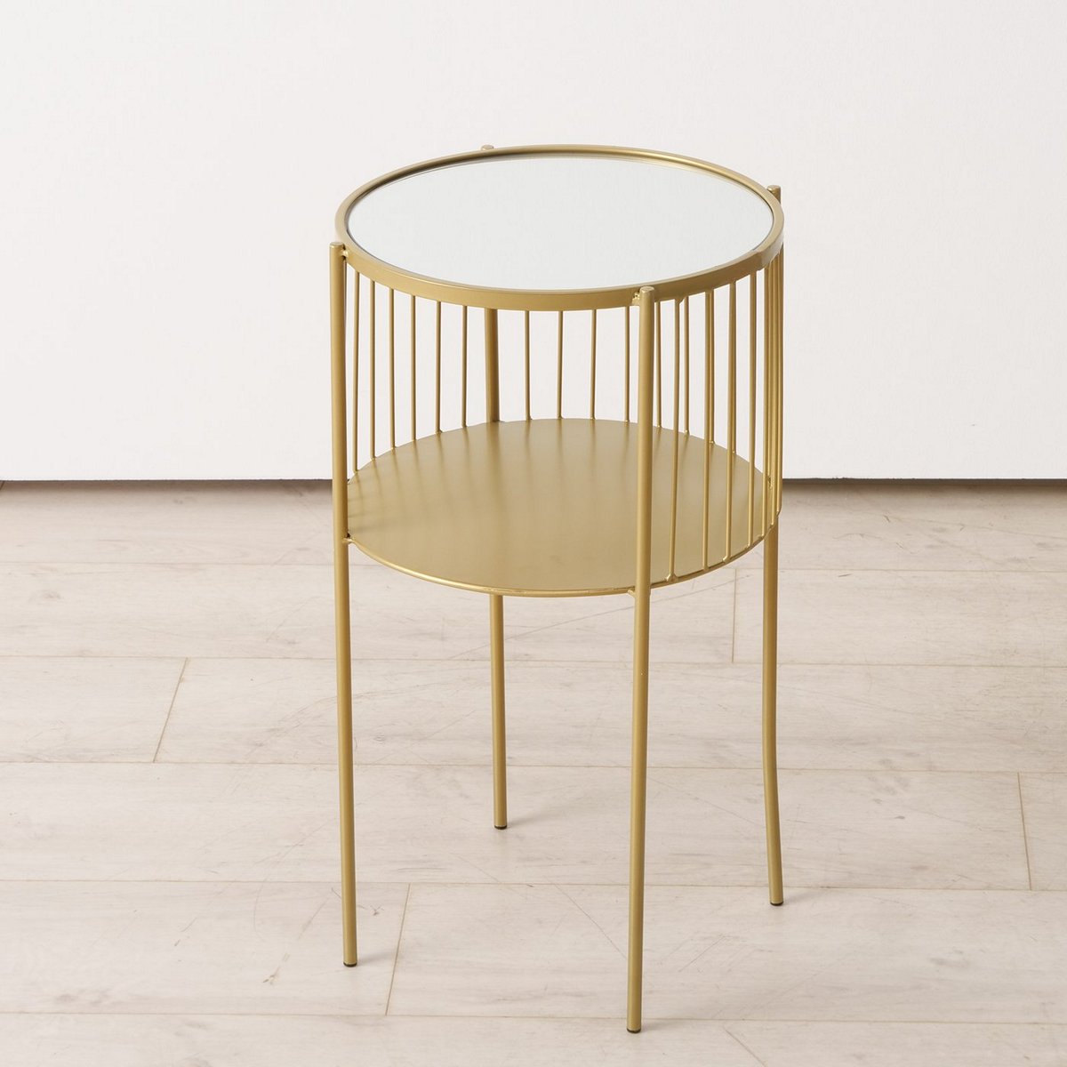 ΤΡΑΠΕΖΙ ΒΟΗΘΗΤΙΚΟ Lobo ΜΕΤΑΛΛΟ ΧΡΥΣΟ ΜΕ ΚΑΘΡΕΠΤΗ H55 image