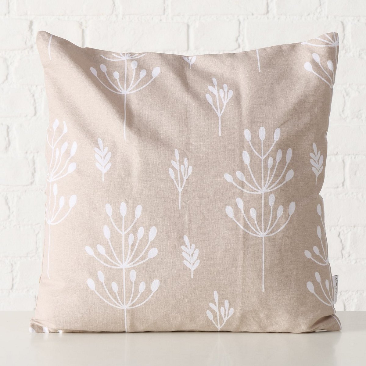 ΜΑΞΙΛΑΡΙ Farah Λουλουδάτο 45Χ45Χ12cm ΜΠΕΖ ΛΕΥΚΟ image