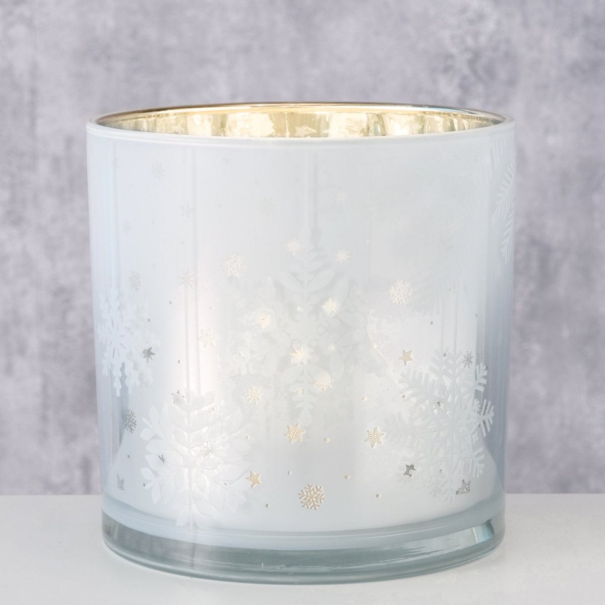 ΚΗΡΟΠΗΓΙΟ Gliss ΧΙΟΝΟΝΙΦΑΔΑ ΛΕΥΚΟ ΑΣΗΜΙ H15cm D15cm ΓΥΑΛΙ image