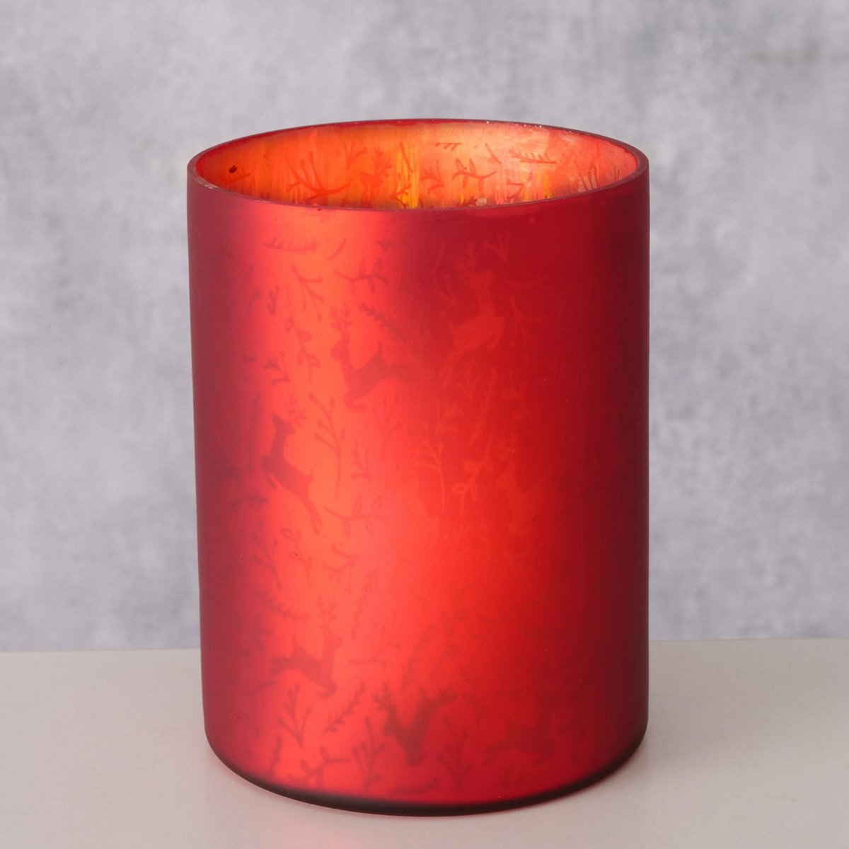 ΚΗΡΟΠΗΓΙΟ ΚΟΚΚΙΝΟ ΕΛΑΦΙΑ Gwendo H13cm D10cm ΓΥΑΛΙ image