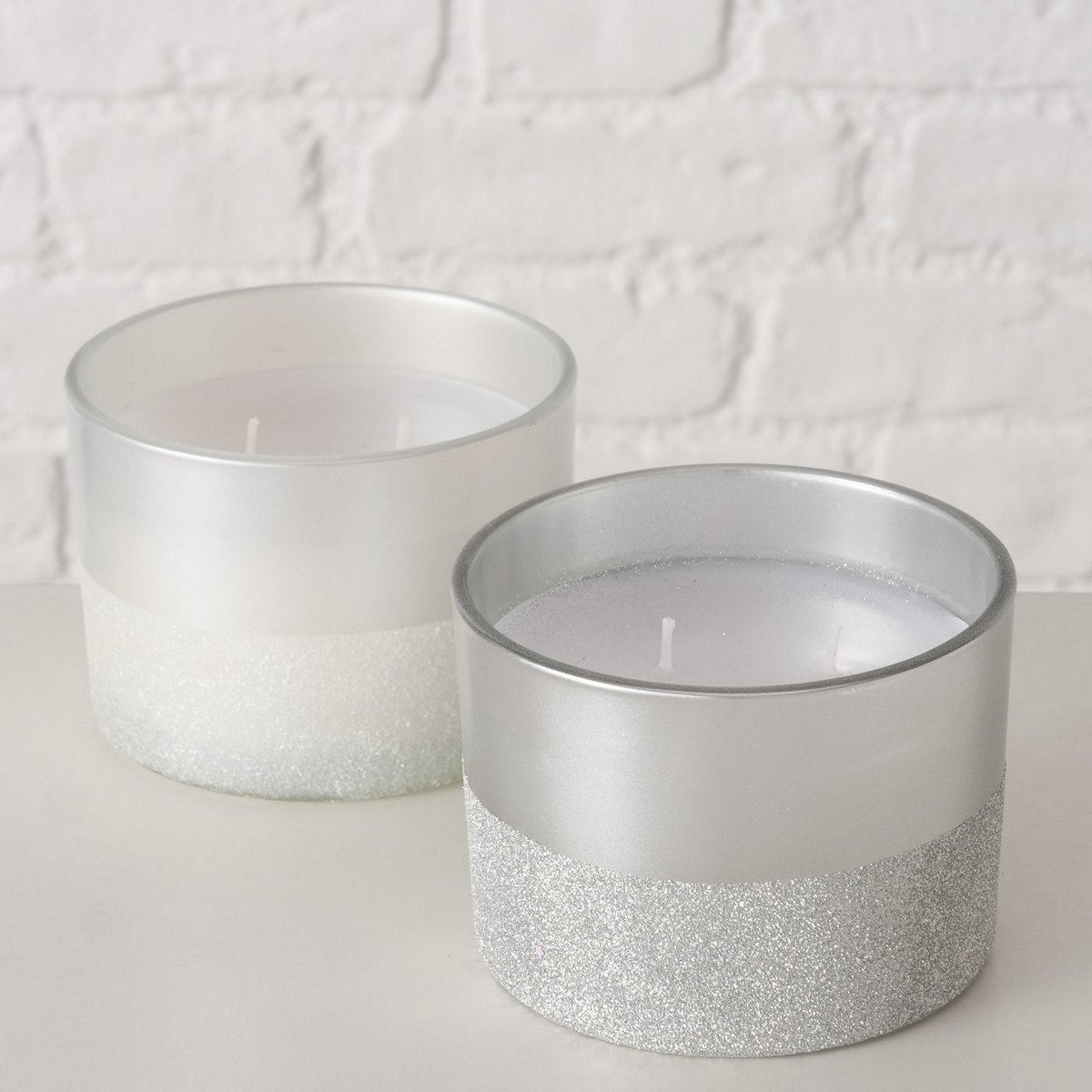 ΚΕΡΙ 2/ass ΣΕ ΓΥΑΛΙΝΟ ΒΑΖΟ ΛΕΥΚΟ ΑΣΗΜΙ ΜΑΤ Inaya H8cm D11cm ΠΑΡΑΦΙΝΗ image