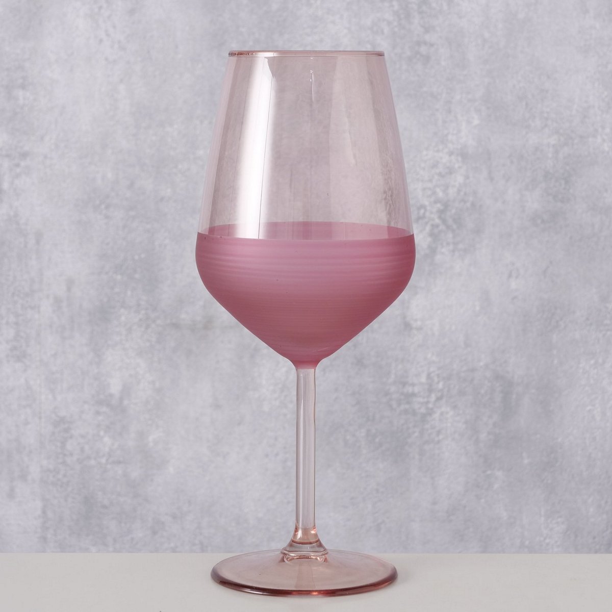 ΠΟΤΗΡΙ ΚΡΑΣΙΟΥ Moluna ΔΙΑΦΑΝΕΣ ΡΟΖ H22cm D9cm ΓΥΑΛΙ image