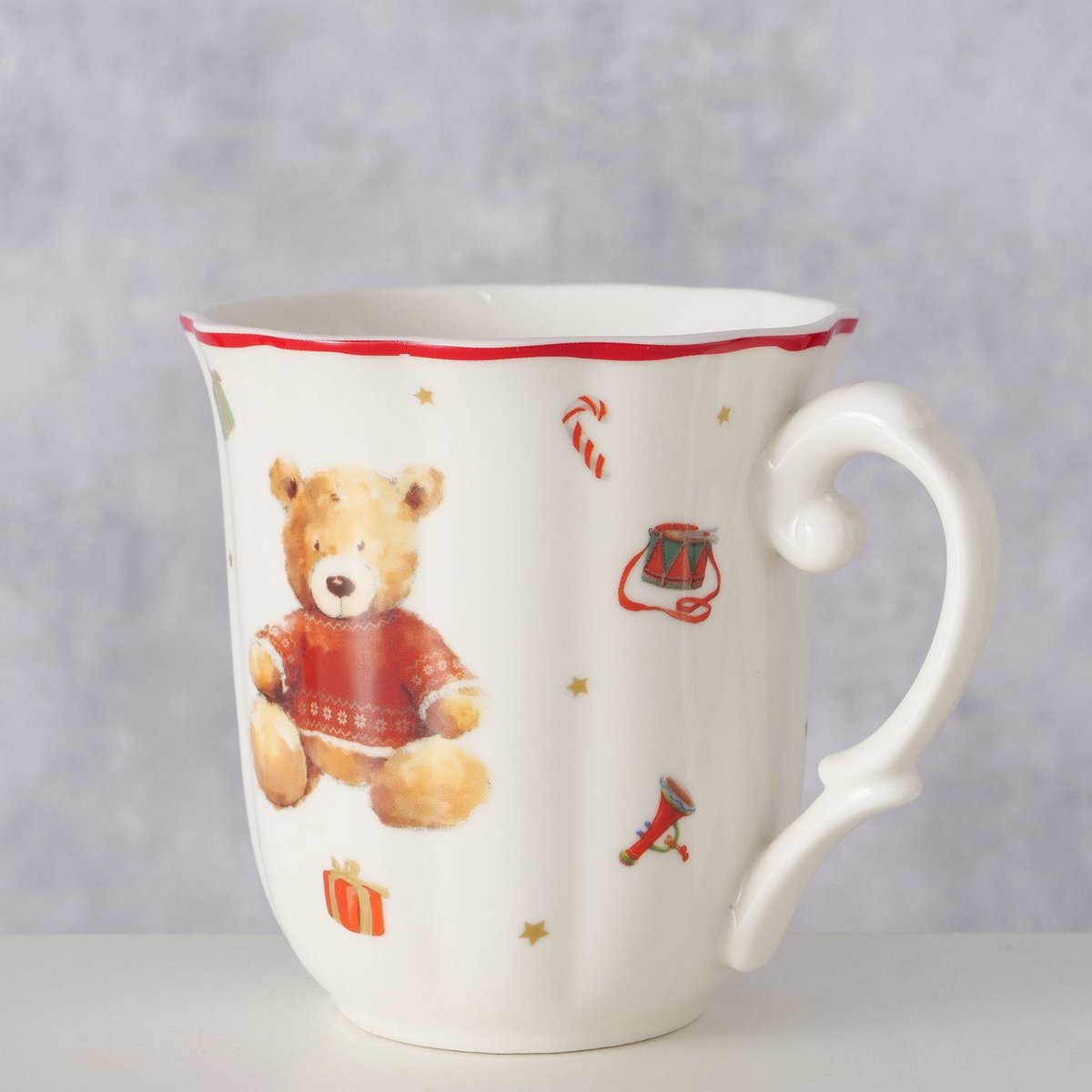 ΚΟΥΠΑ ΑΡΚΟΥΔΑΚΙΑ Bailey 350ml Dishwasher proof ΚΑΦΕ ΚΟΚΚΙΝΟ ΛΕΥΚΟ NEW BONE ΠΟΡΣΕΛΑΝΗ image