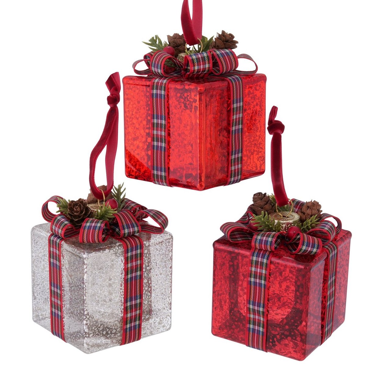 ΣΤΟΛΙΔΙ 3/ass ΚΟΥΤΙ ΔΩΡΟΥ ΜΕ ΚΑΡΟ ΚΟΡΔΕΛΑ ΚΟΚΚΙΝΟ Giveo 6Χ6Χ8cm ΓΥΑΛΙ image