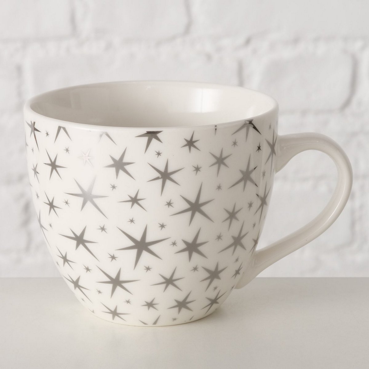 ΚΟΥΠΑ ΛΕΥΚΗ ΜΕ ΑΣΗΜΕΝΙΑ ΑΣΤΕΡΙΑ Jumbo Sally 420ml New Bone image