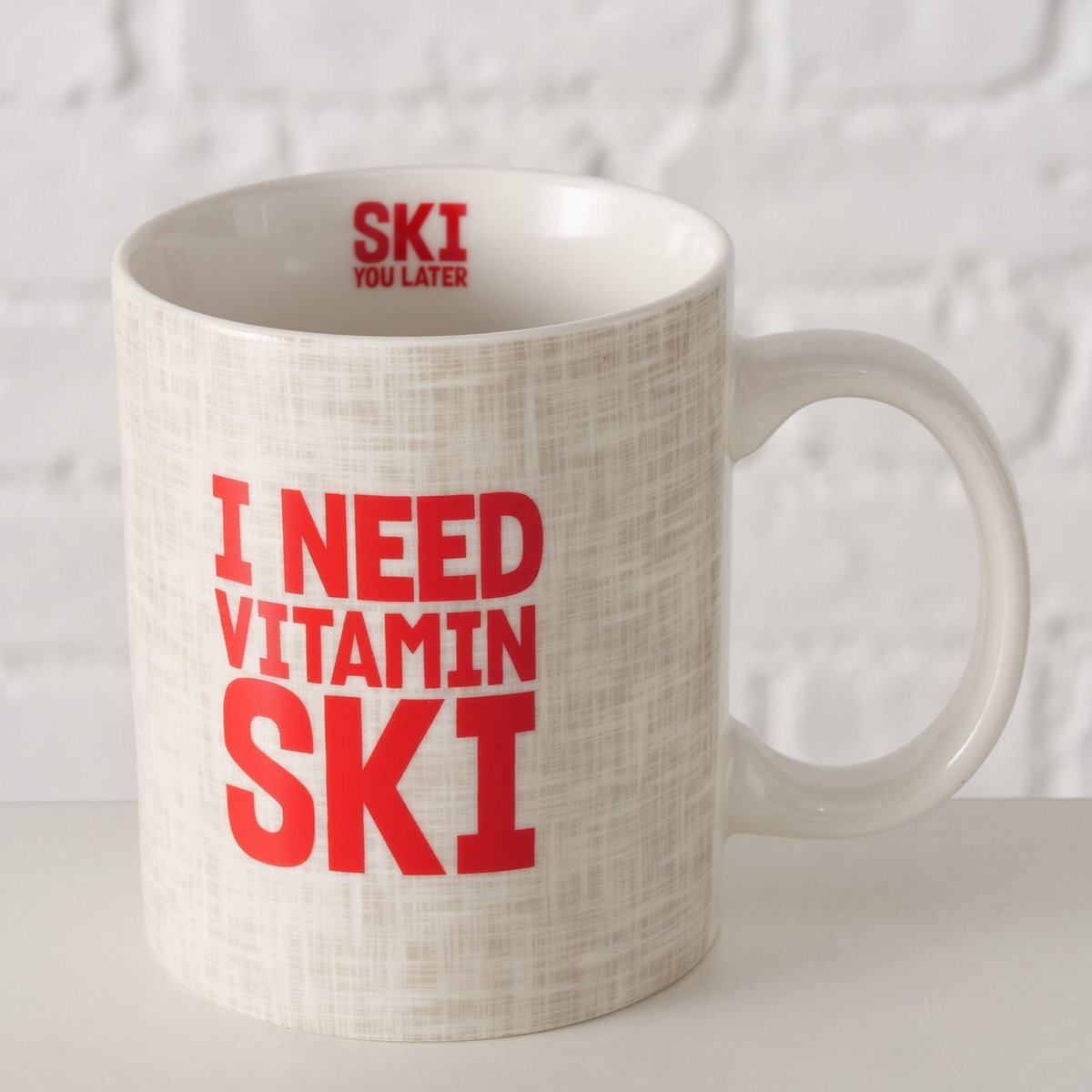 KOYPA Ski 340ml ΕΚΡΟΥ ΚΟΚΚΙΝΟ Dishwasher proof image