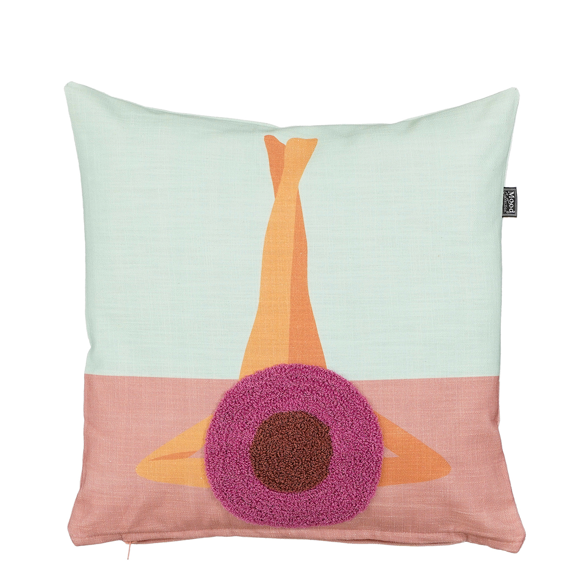 ΜΑΞΙΛΑΡΙ beach ΜΕ ΣΧΕΔΙΟ ΓΥΝΑΙΚΑ ΜΕ ΚΑΠΕΛΟ ΜΩΒ - 45x45x10cm cotton image