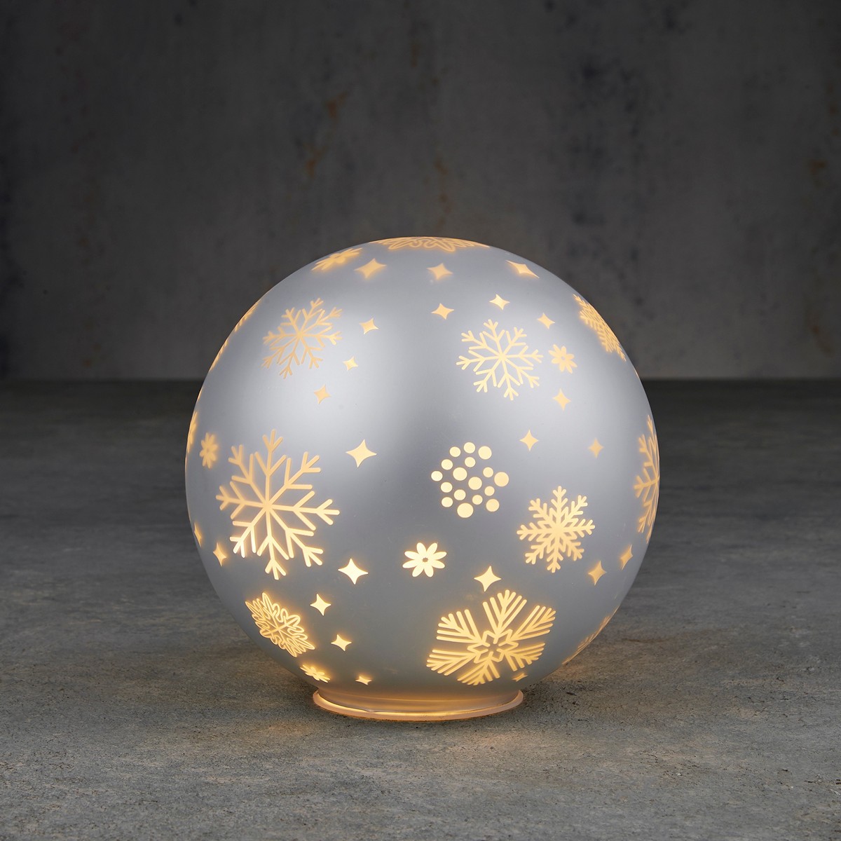 ΜΠΑΛΑ ΔΙΑΚΟΣΜ 25 led ΑΣΗΜΙ ΣΧΕΔΙΟ ΧΙΟΝΟΝΙΦΑΔΕΣ ΜΠΑΤΑΡΙΑΣ Η19 d20cm image