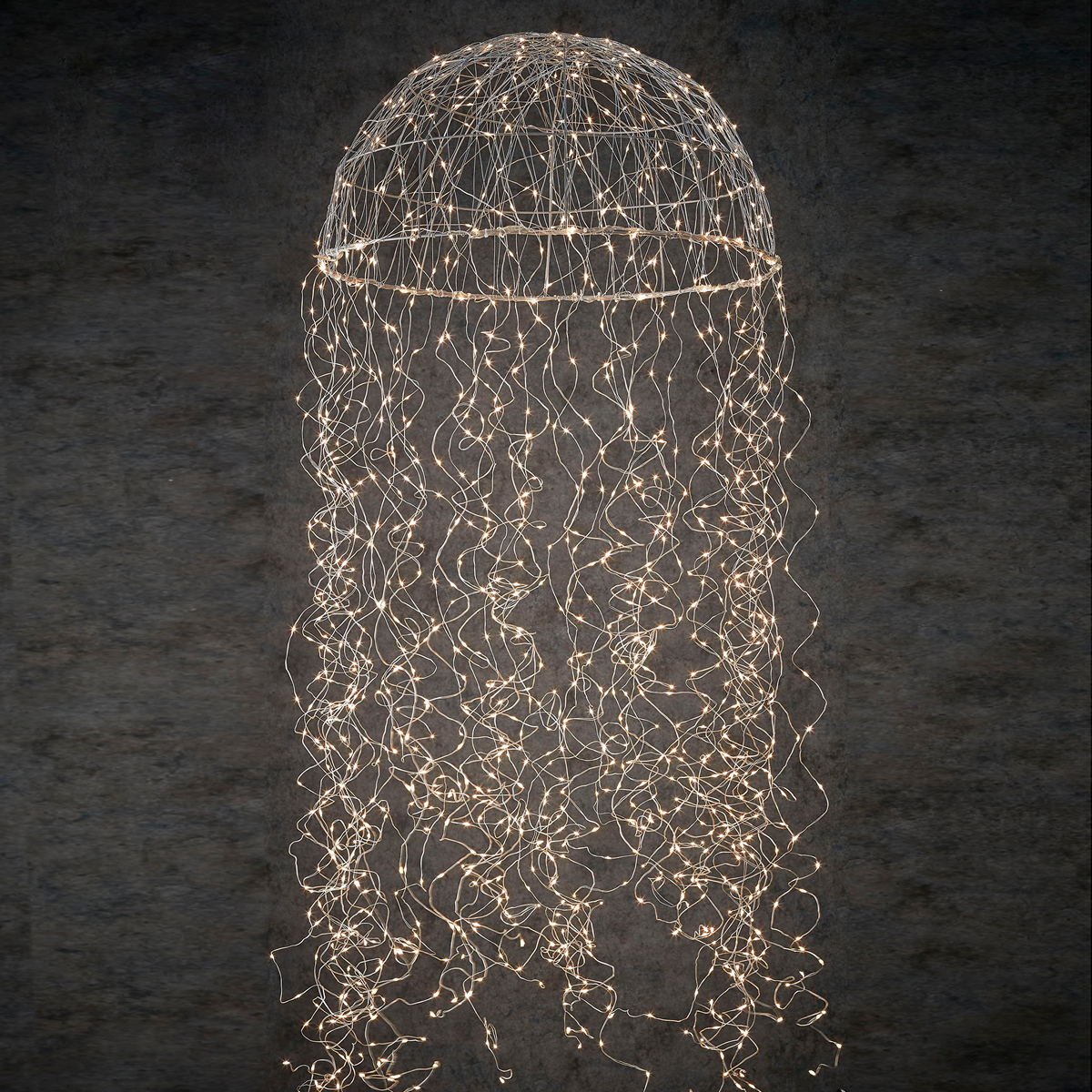 ΦΩΤΙΣΤΙΚΟ jellyfish ΣΥΡΜΑ ΑΣΗΜΙ ΚΛΑΣΣΙΚΟ ΛΕΥΚΟ 1280led IP44 - L200 D60cm metal image