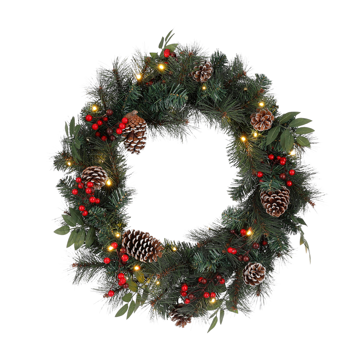 ΣΤΕΦΑΝΙ Collins 40Led ΠΡΑΣΙΝΟ battery operated - h12 d70cm PE (polyethylene) image