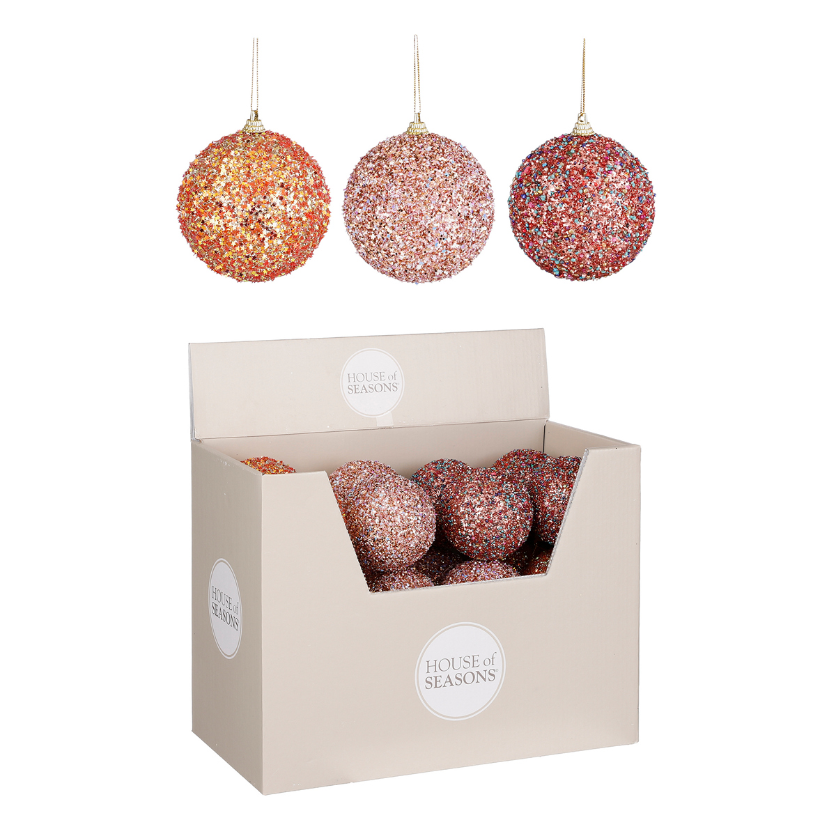 ΜΠΑΛΑ 3/ass ΑΘΡΑΥΣΤΗ ΚΟΚKINO ΡΟΖ ΠΟΡΤΟΚΑΛΙ - D8cm styrofoam image