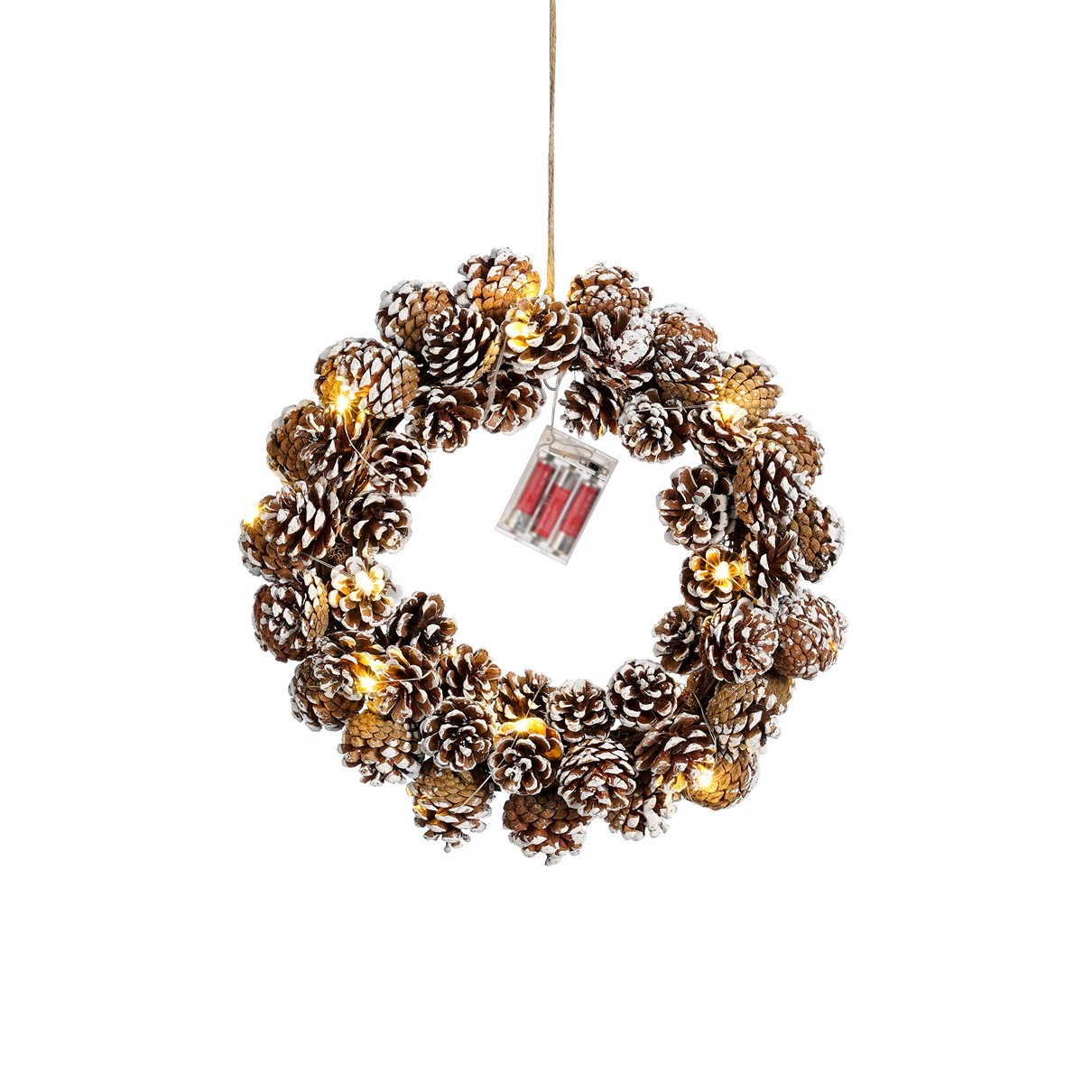 ΣΤΕΦΑΝΙ ΚΟΥΚΟΥΝΑΡΙΑ ΚΑΦΕ 20 led ΜΠΑΤΑΡΙΑΣ h8 d38cm image